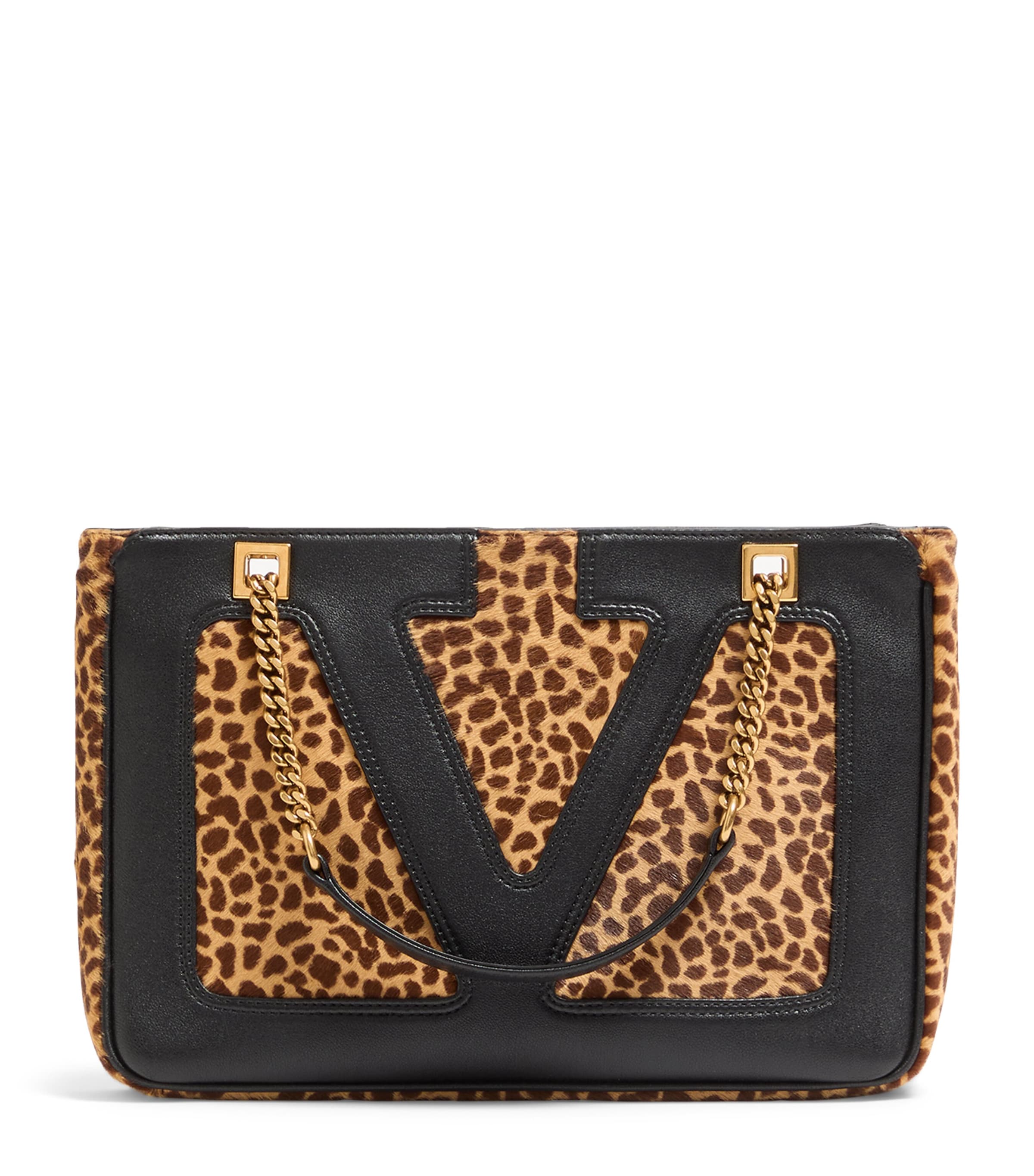 Valentino Garavani Viva Superstar Medium Shopping Bag In Calfskin With Pony Effect In Brown