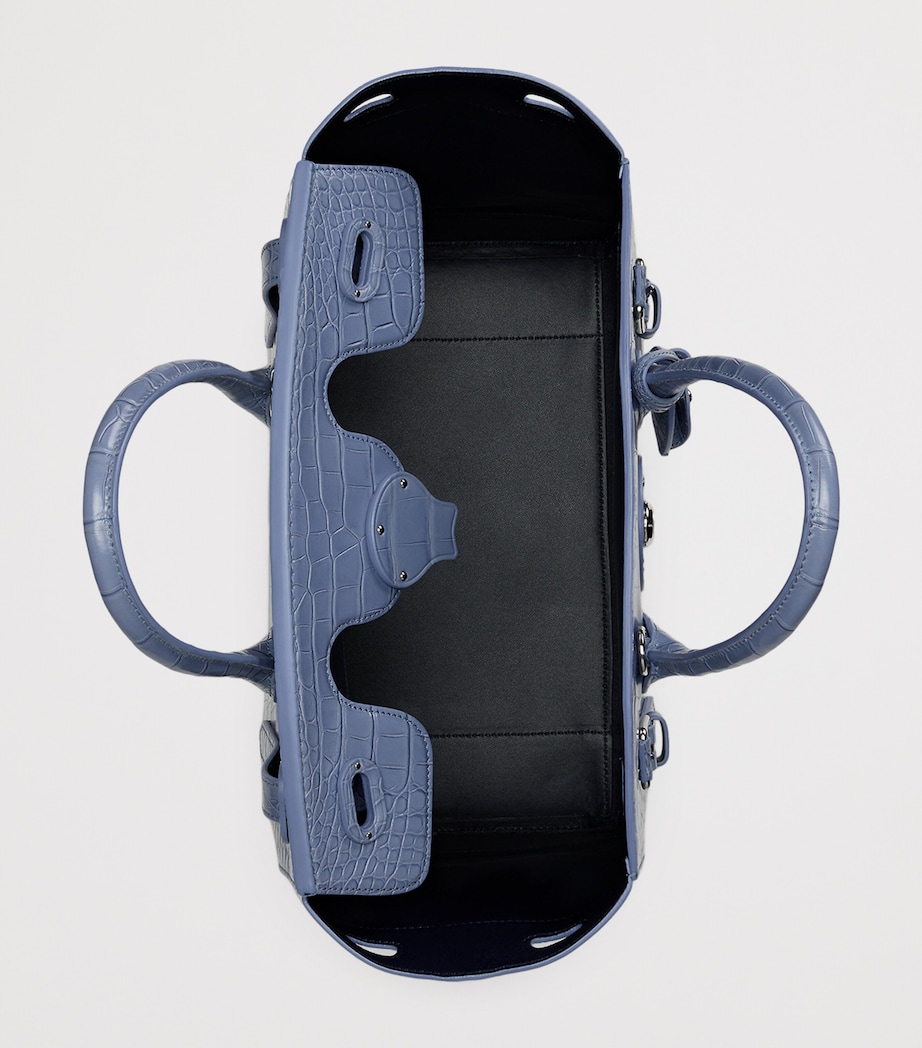 Alligator Leather Ricky 33 Top-Handle Bag CORNFLOWER Image 7