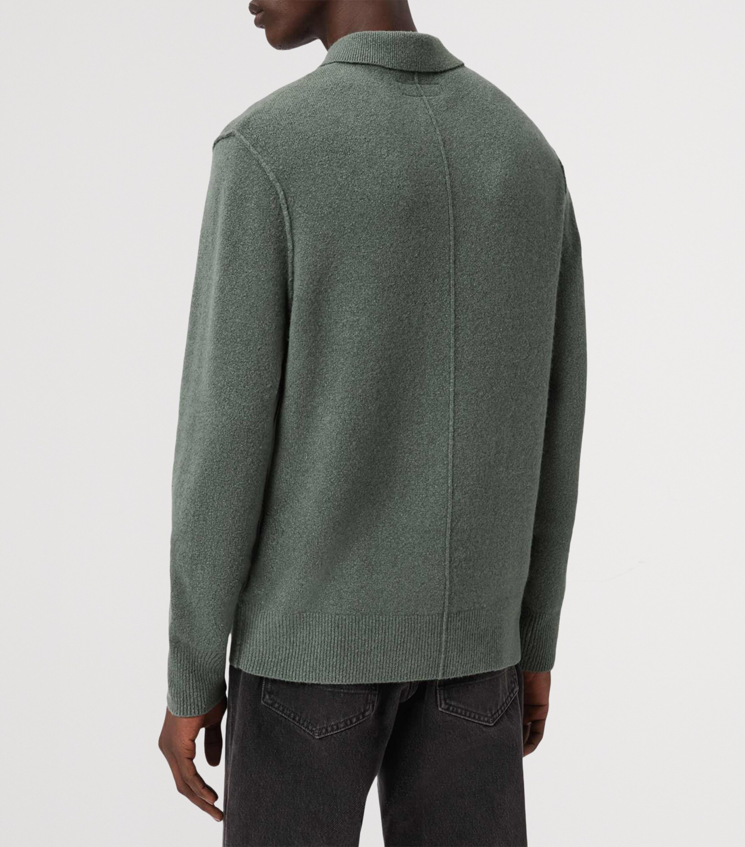 AllSaints Mens Statten Polo Sweater Maple Green Image 4