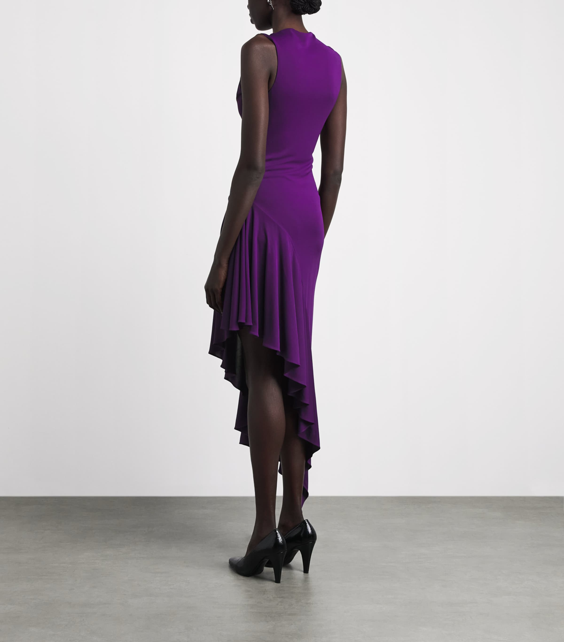 Alaa Purple Jersey Asymmetric Mini Dress | Harrods US
