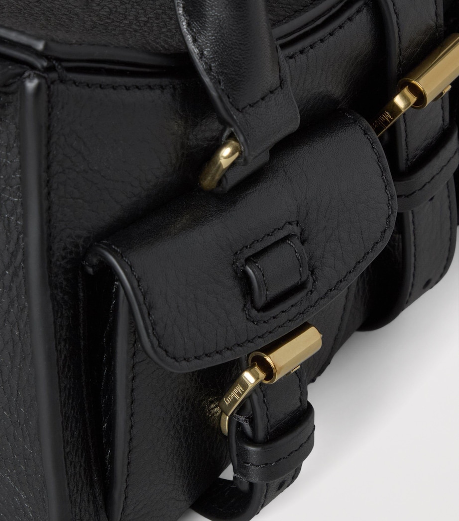 Mini Leather Roxanne Top-Handle Bag BLACK Image 4