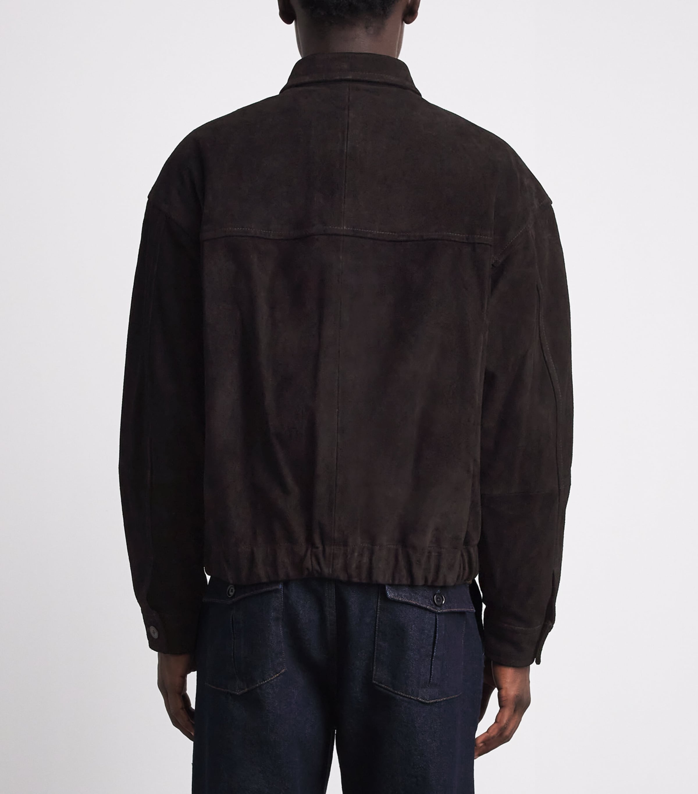 Le 17 Septembre Mens Suede Jacket Black Image 5