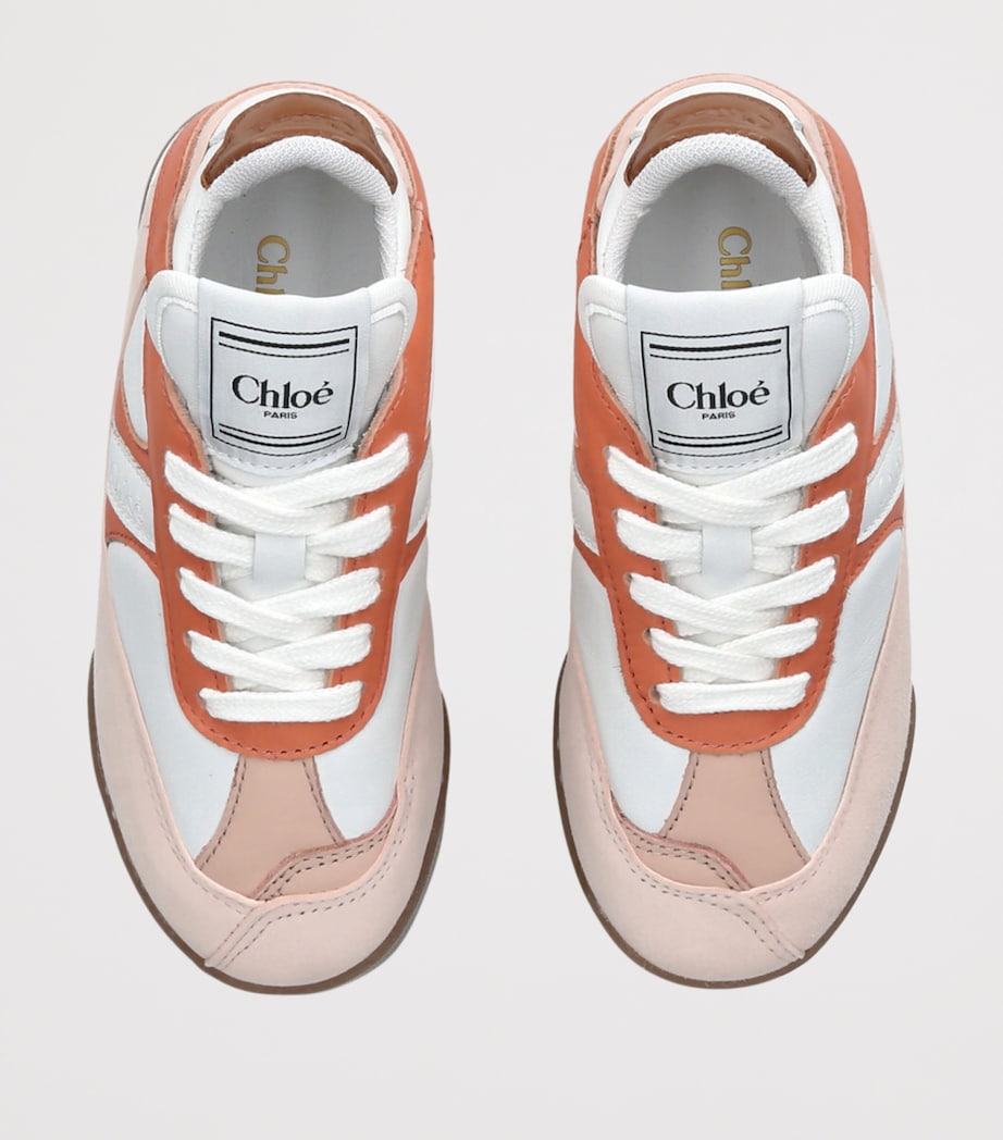 Chloé Kids Leather Kick Sneakers White/oth Image 4