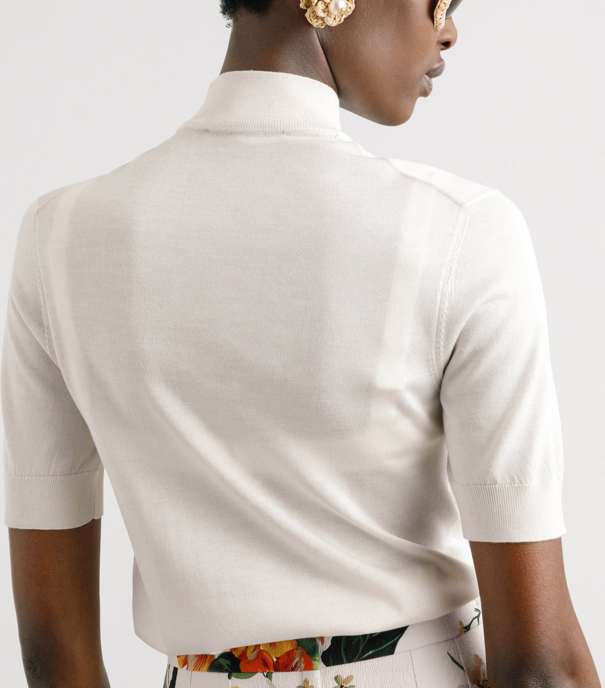 Silk Flower-Appliqué Sweater W0001-NATURAL WHITE Image 5