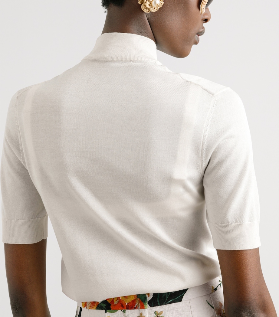 Silk Flower-Appliqué Sweater W0001-NATURAL WHITE Image 5