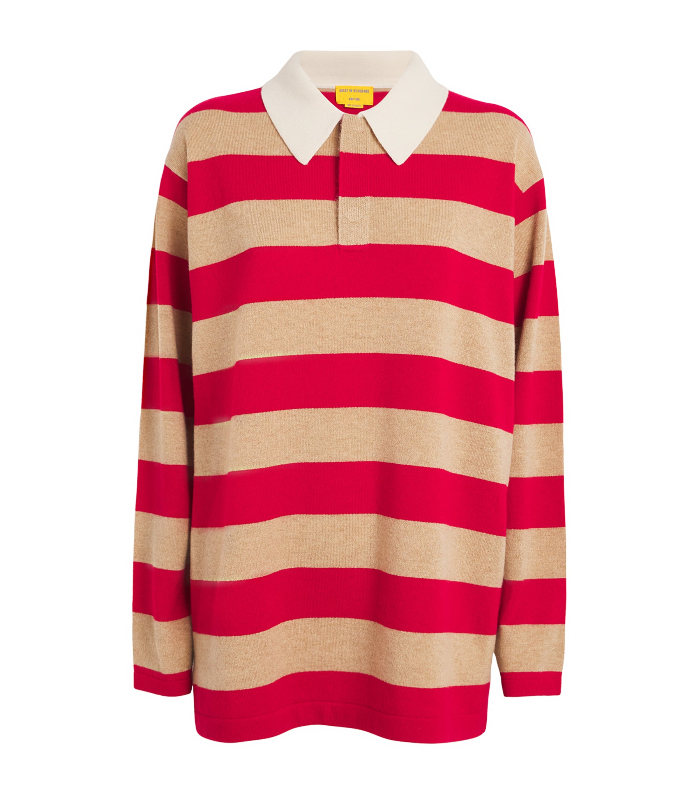 Guest In Residence Cashmere Long-sleeve Striped Rugby Top