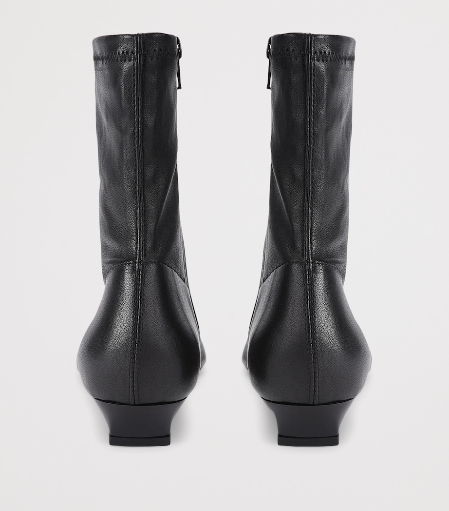 STAUD Leather Wally Sock Ankle Boots Black Image 2