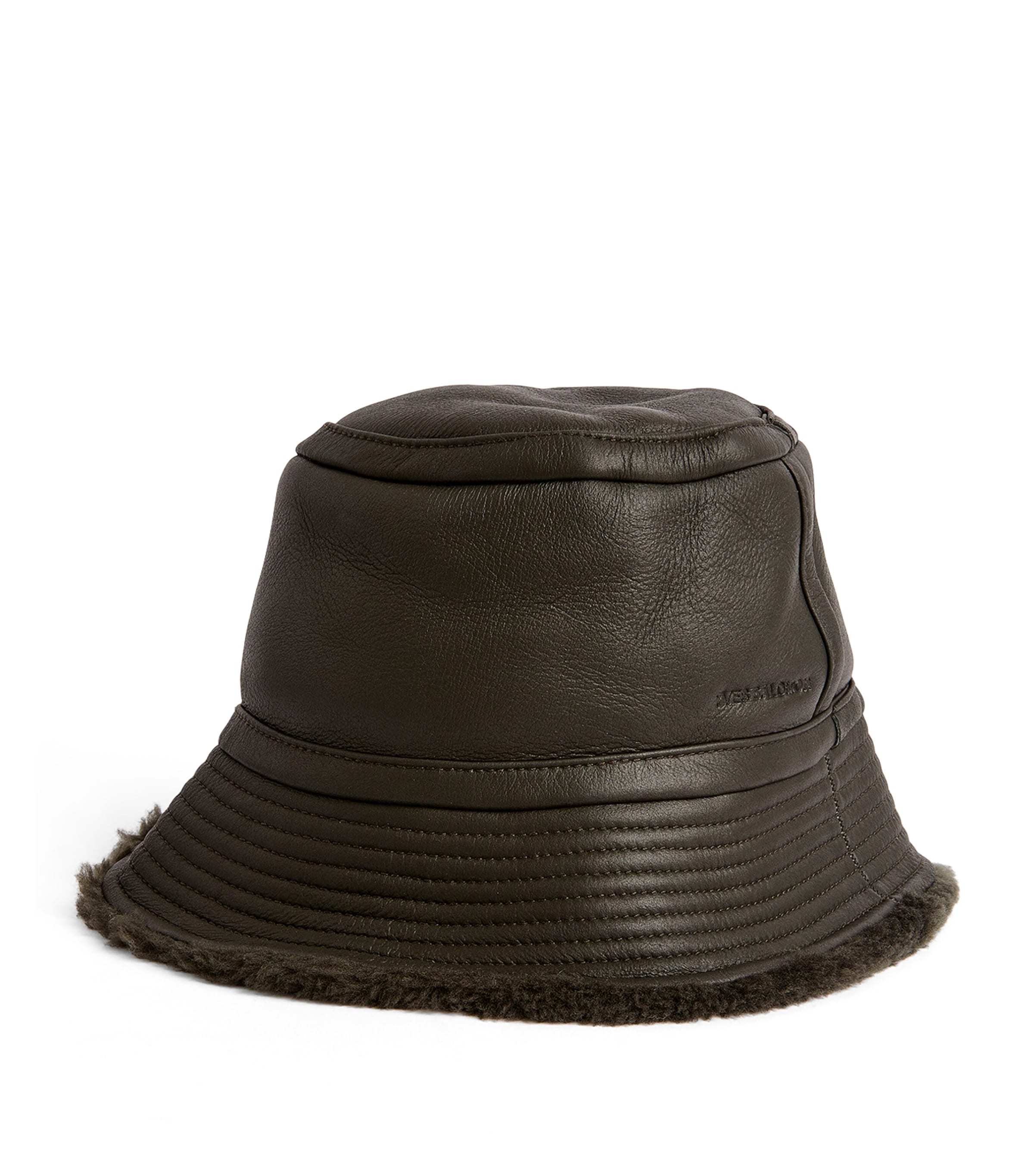 Yves Salomon Merino-lambskin Bucket Hat In Black