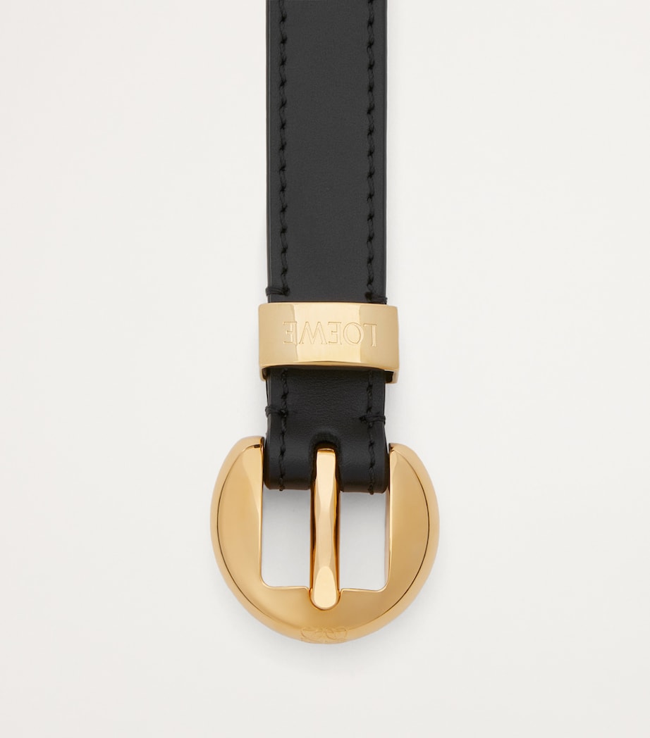 Leather Pebble Belt BLACK/GOLD Image 3