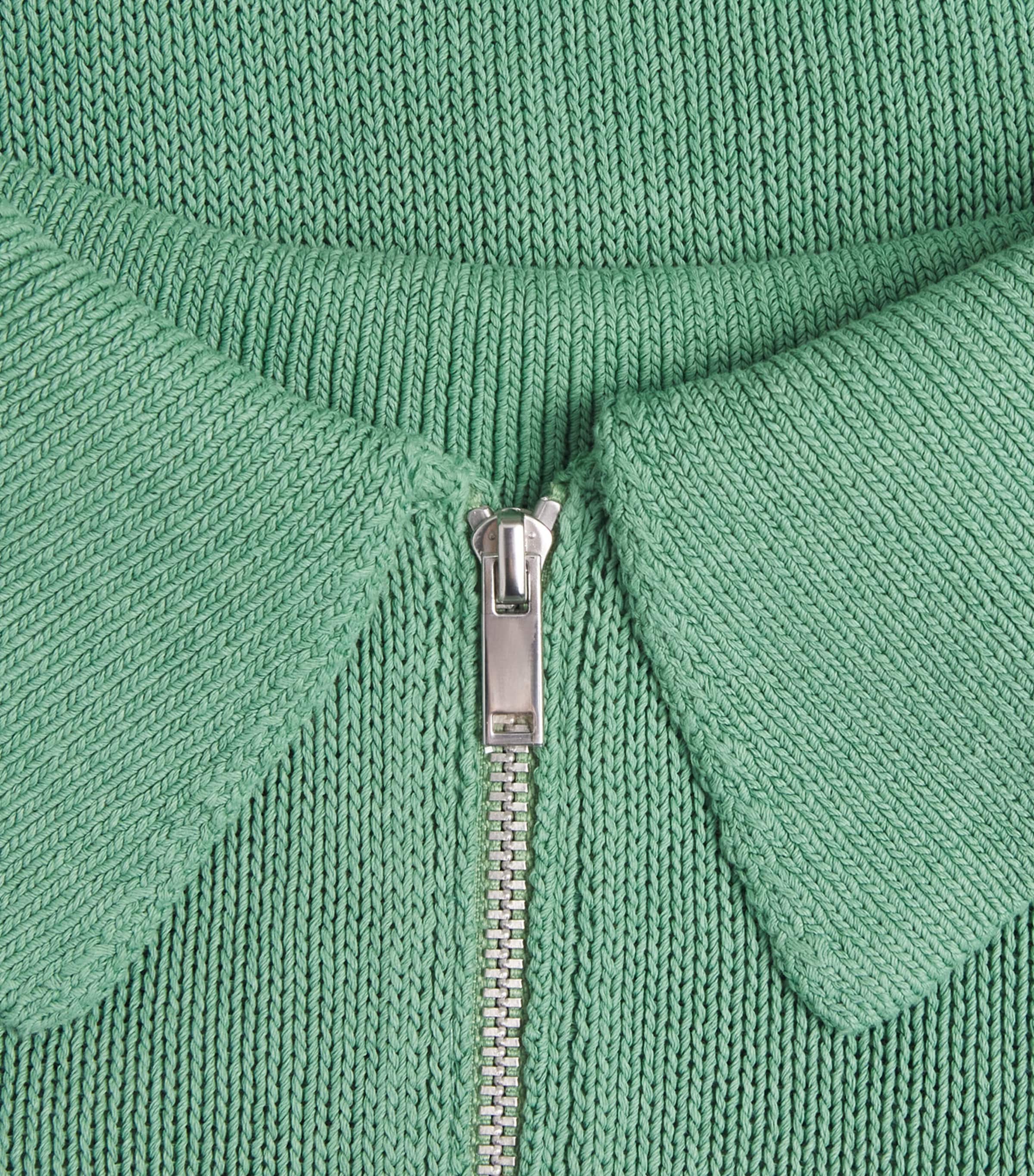 Studio Nicholson Mens Heddy Zip-Up Polo Sweater Apple Image 6
