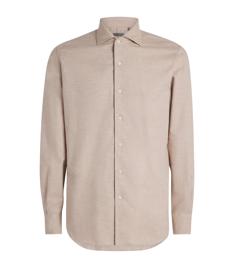 Corneliani Mens Cotton-Cashmere Shirt Natural / Beige Image 1