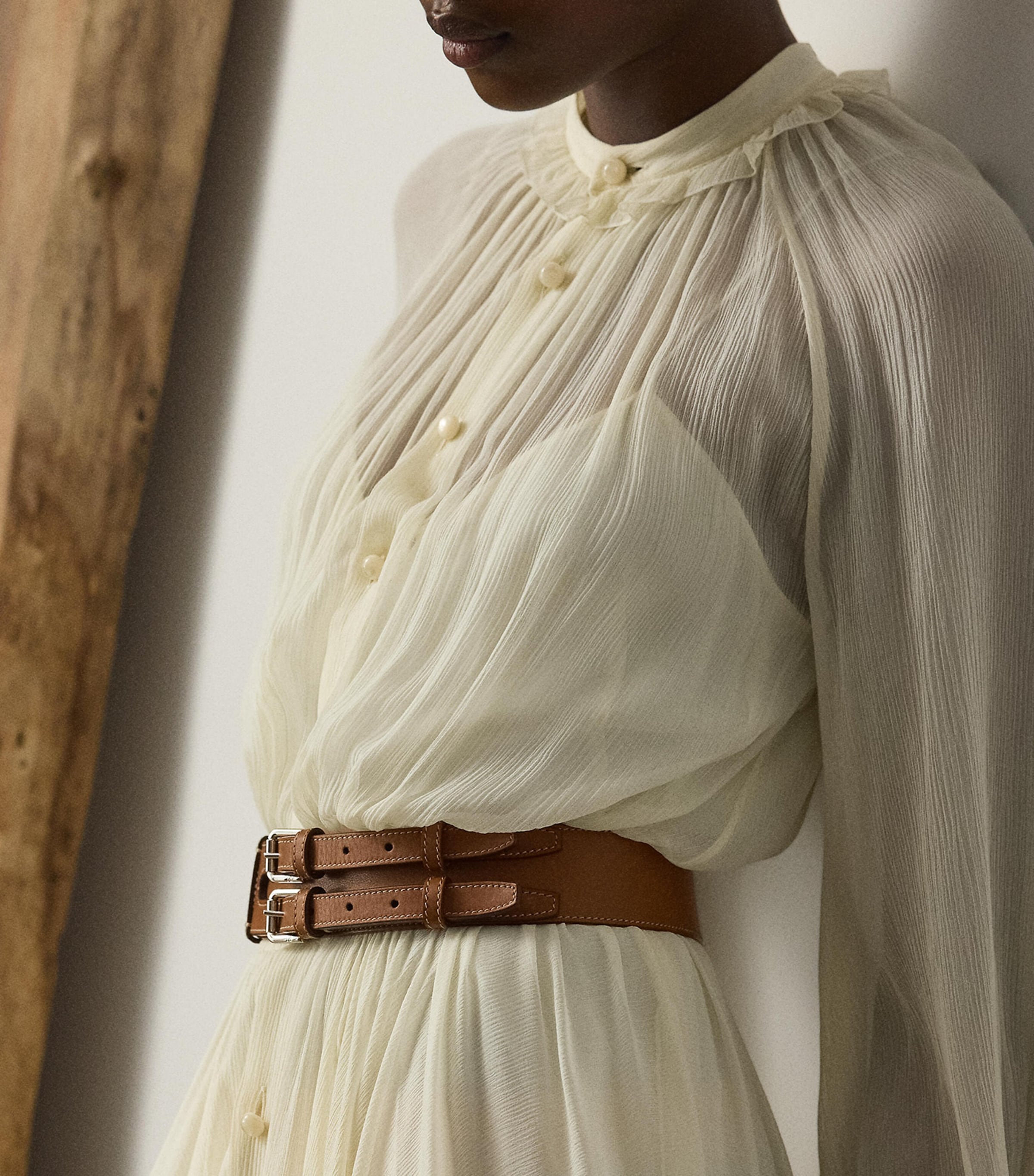 Mulberry Silk Grantly Midi Shirt Dress LUX CREAM Image 5