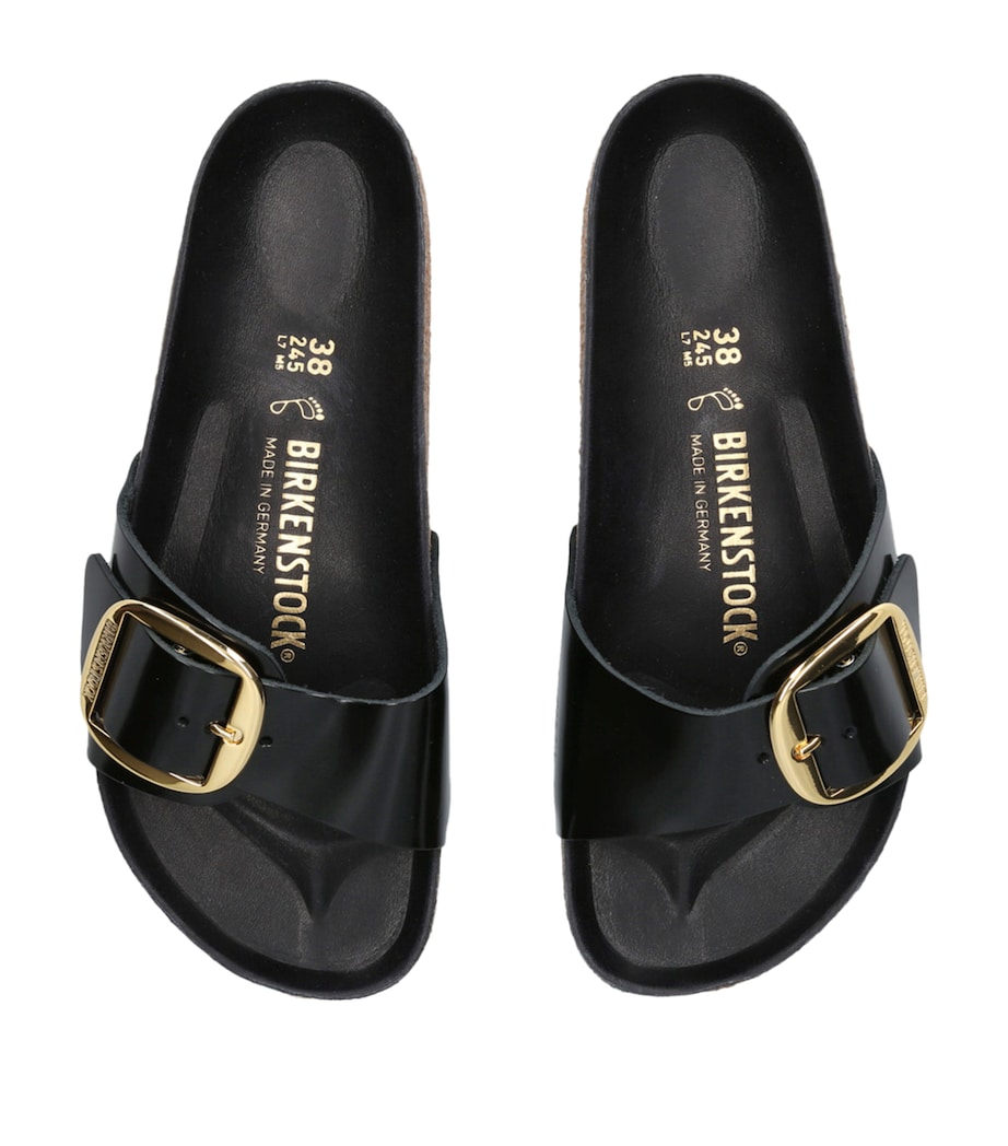 Leather Madrid Big Buckle Sandals BLACK Image 4
