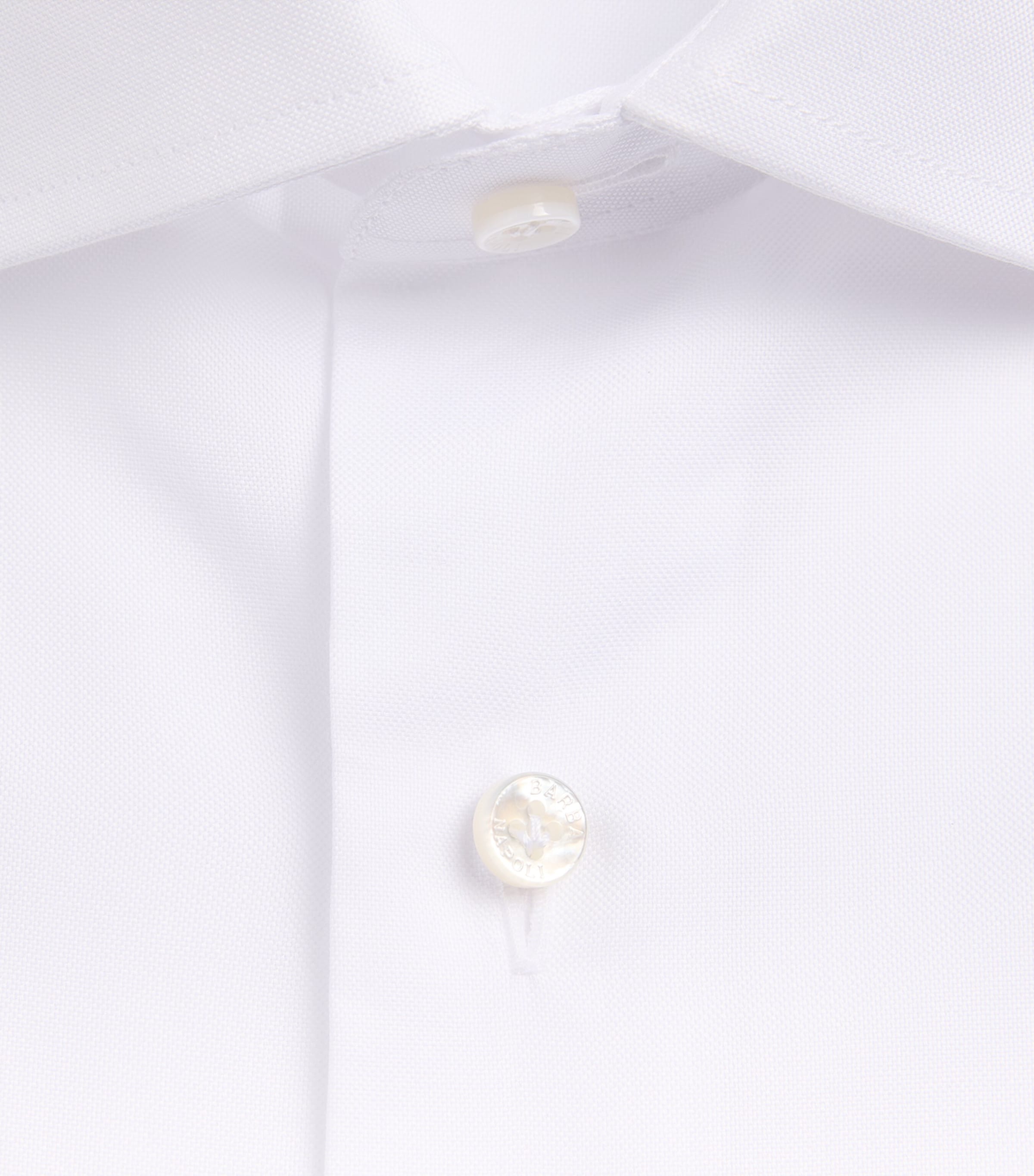 Barba Napoli Mens Cotton Poplin Slim Shirt White Image 6