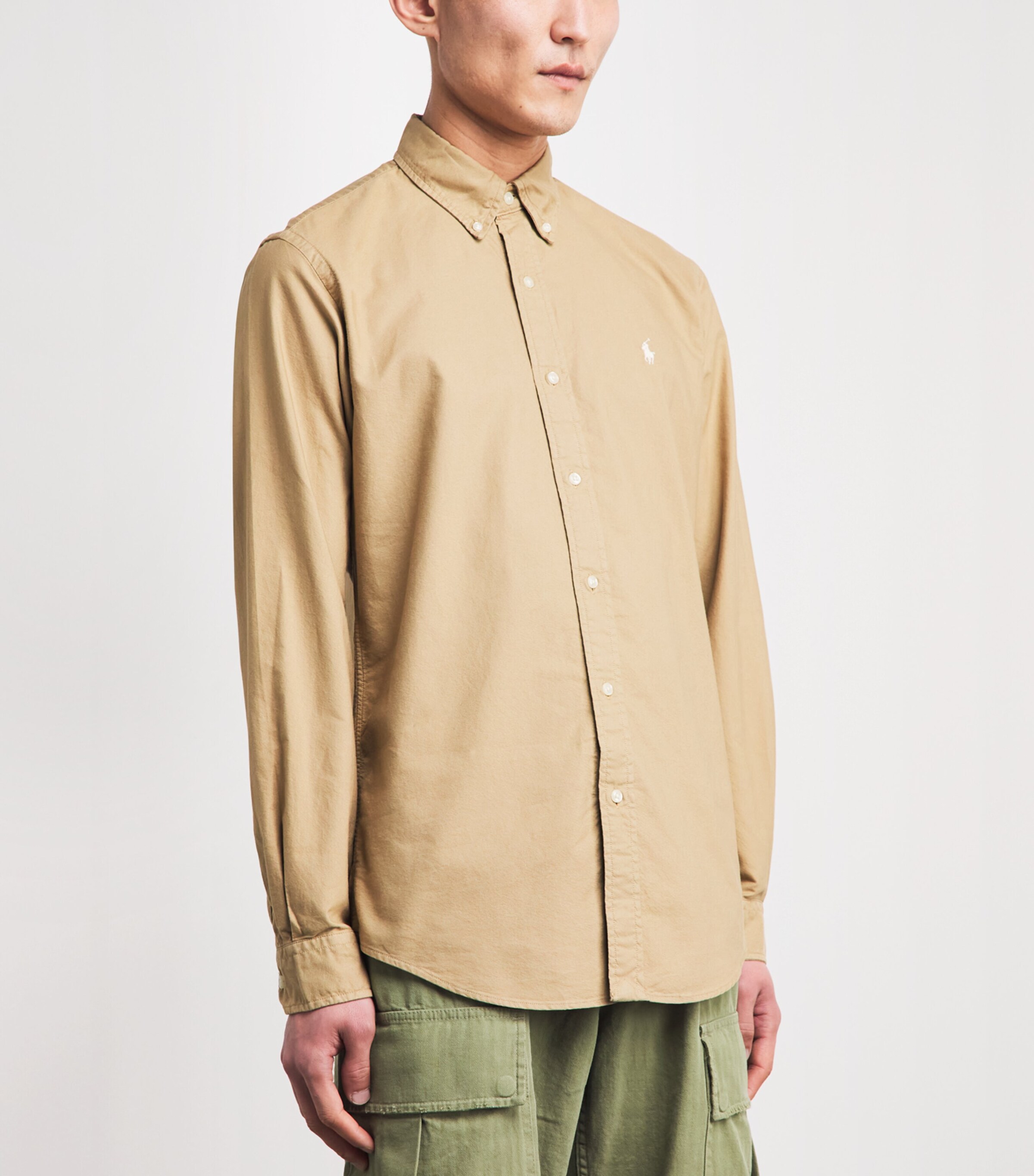 Polo Ralph Lauren Mens Cotton Garment-Dyed Oxford Shirt Cafe Tan Image 4