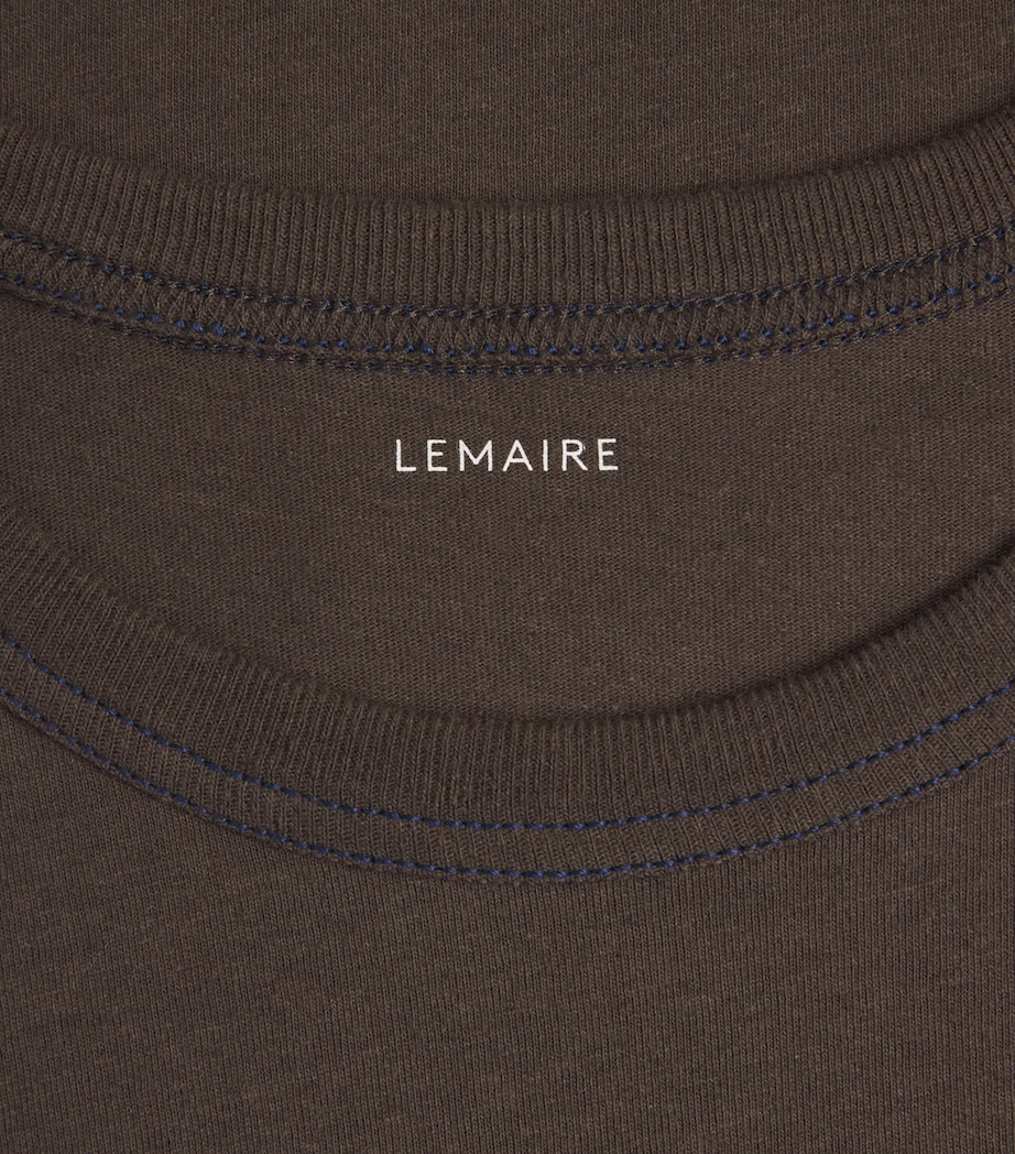 Lemaire Mens Cotton-Linen Boxy T-Shirt Ristretto/ Image 6