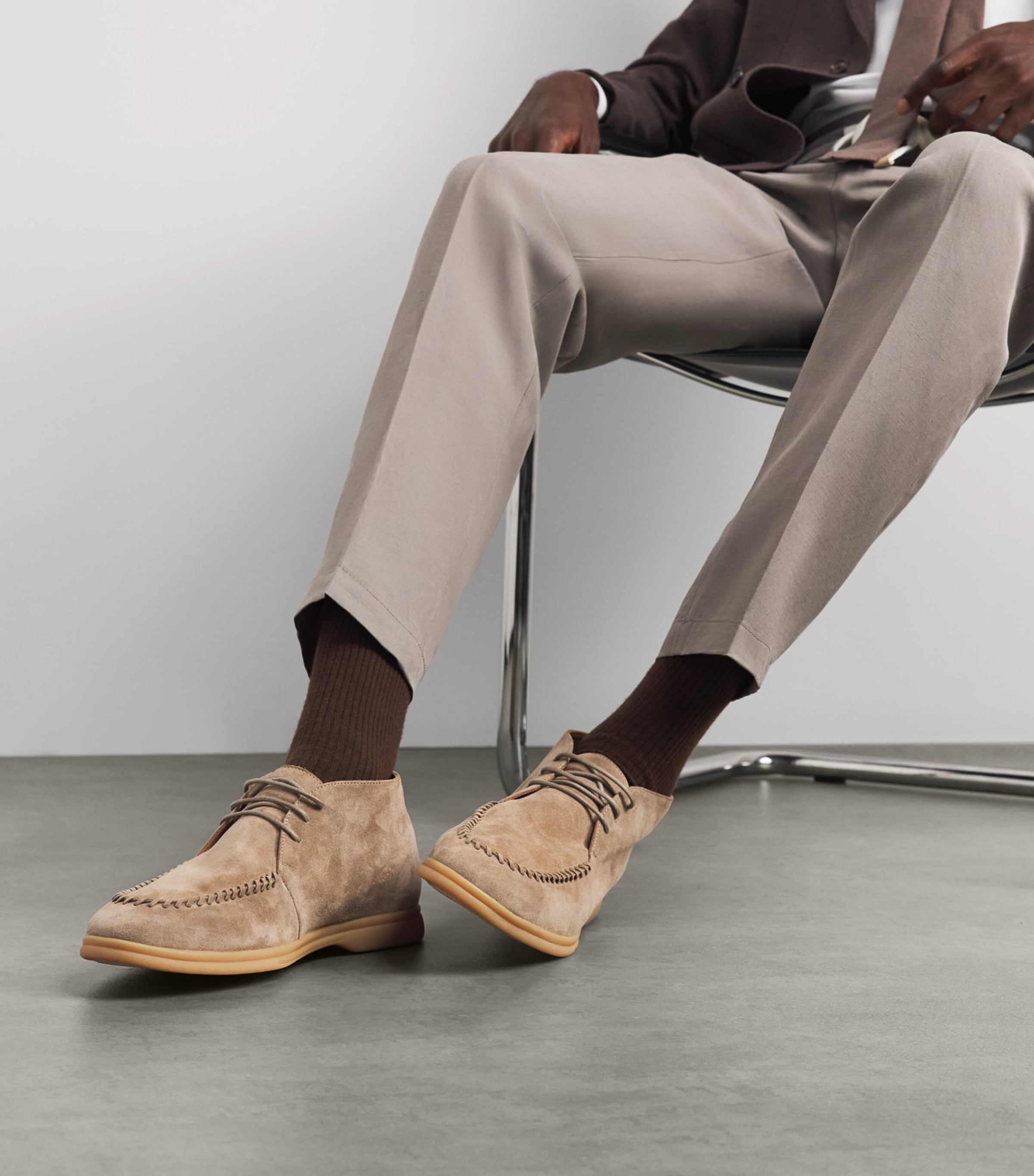 Eleventy Suede Ankle Boots Cammello Image 2