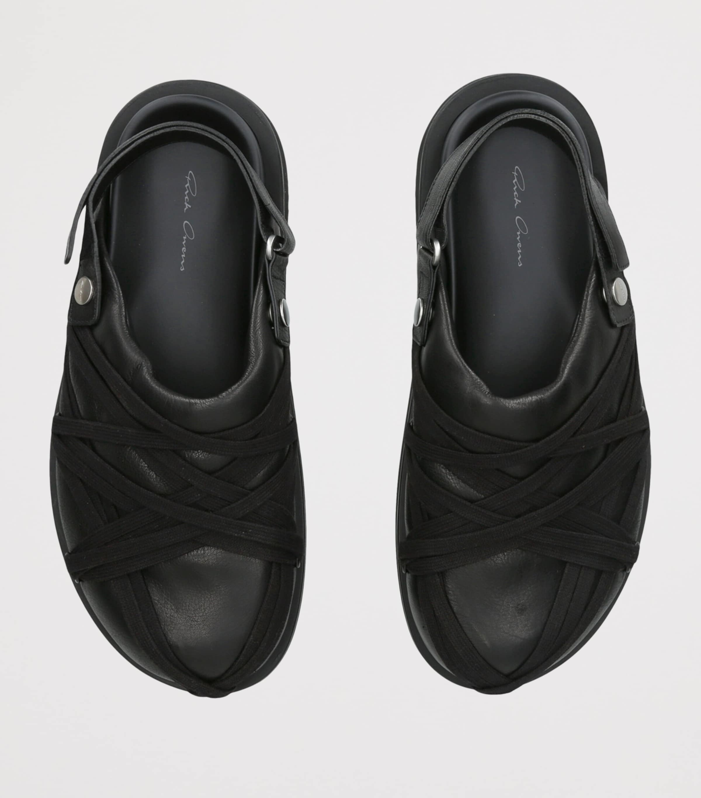 Rick Owens Leather Padded Megalace Mules Black Image 3
