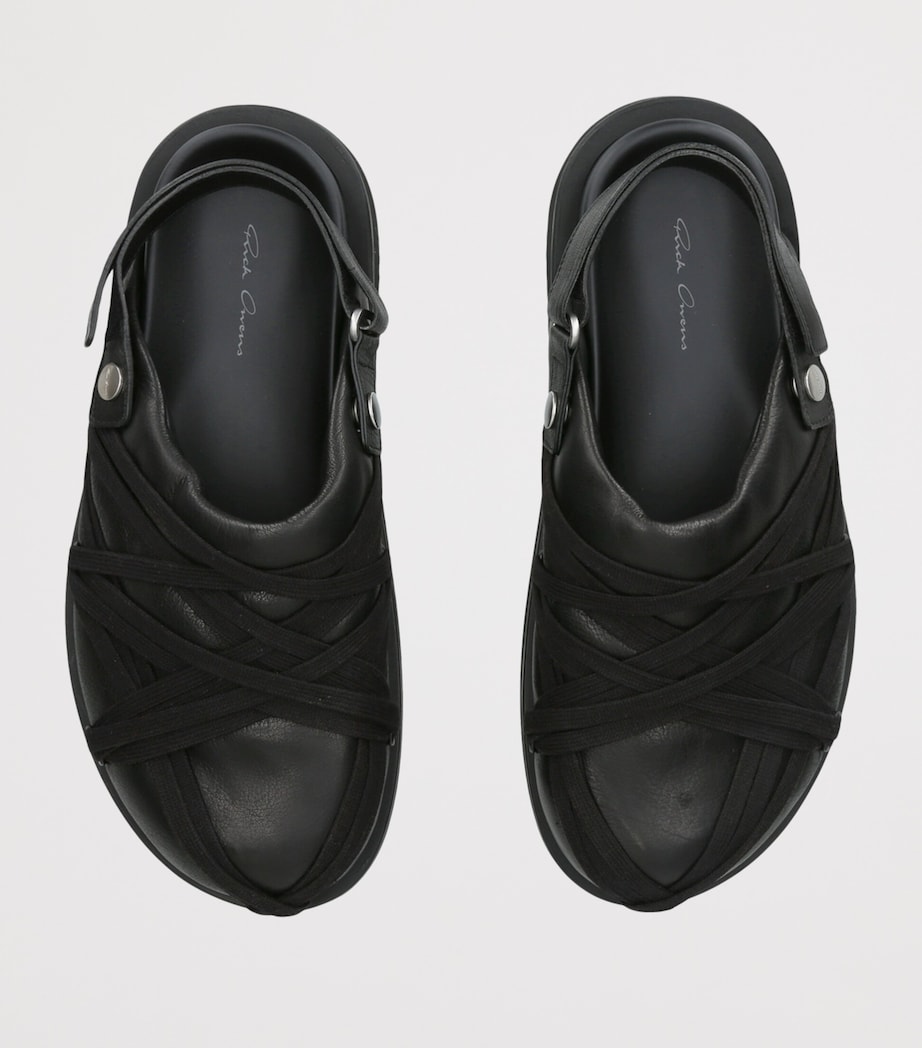 Rick Owens Leather Padded Megalace Mules Black Image 3