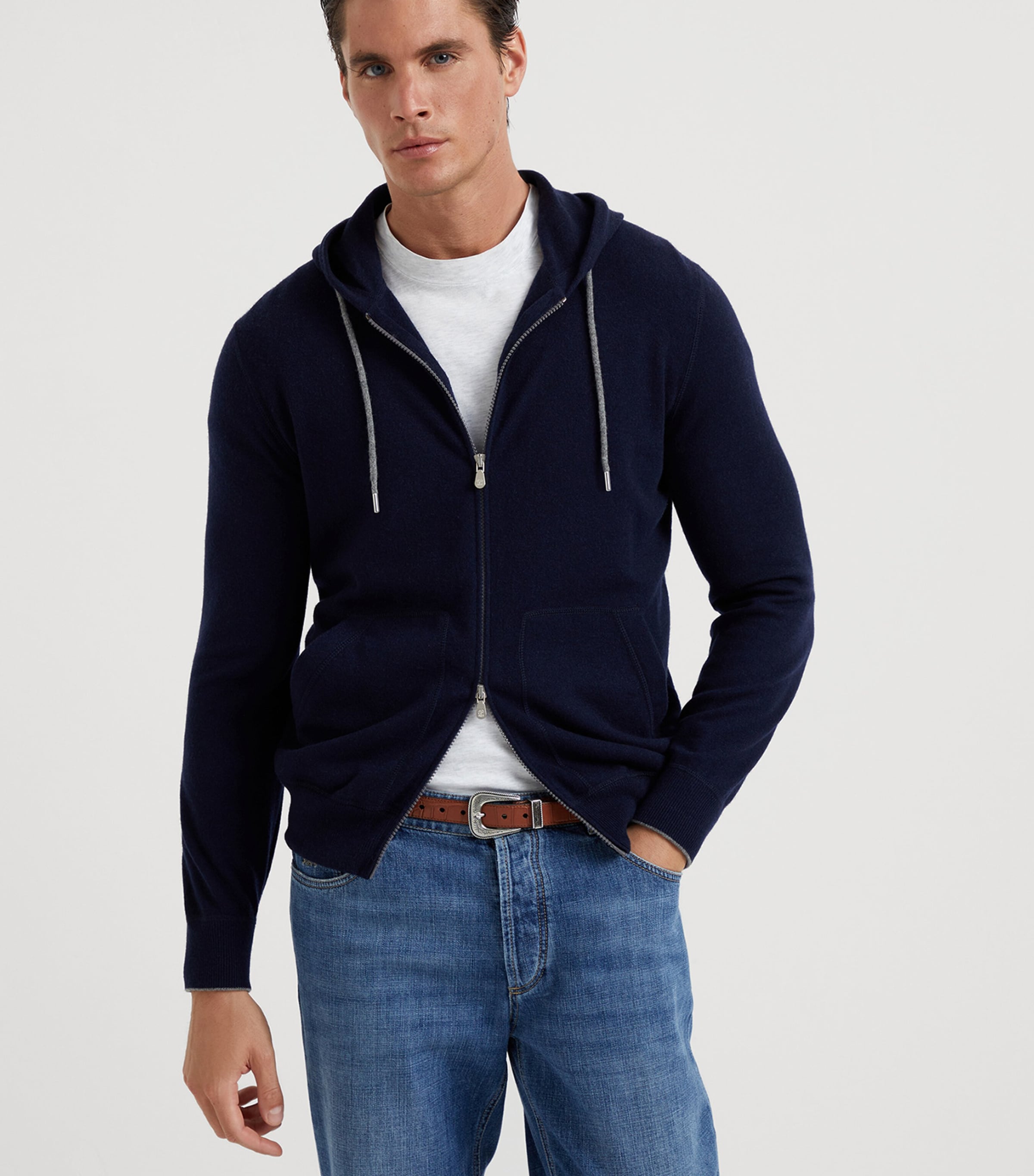 パーカー・フーディ BRUNELLO CUCINELLI CASHMERE ZIPPED HOODIE Brunello Cucinelli 2 Ply Cashmere Zip-Up Hoodie | Neiman Marcus