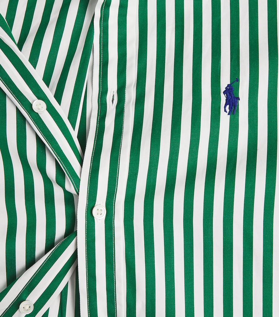 Cotton Oxford Stripe Shirt 1323D GREEN GRSS/WHT Image 5