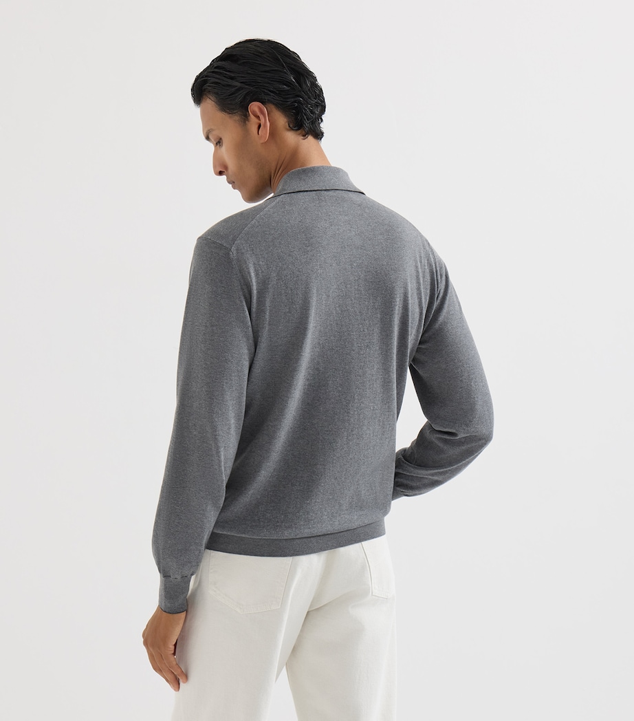Brunello Cucinelli Mens Cotton Polo Sweater Image 5