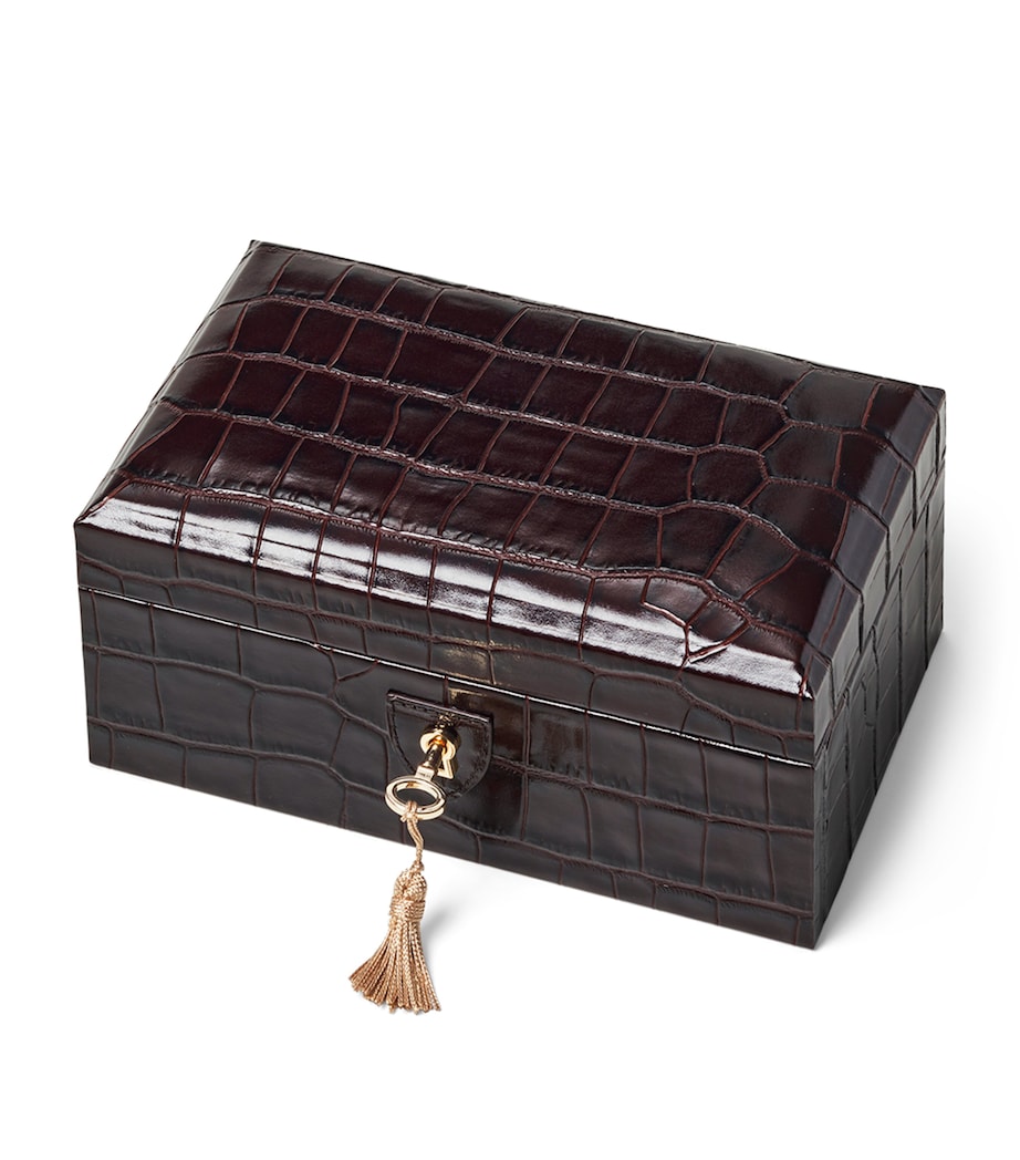 Leather Croc-Embossed 3-Piece Watch Box AMAZONBROWN Image 2