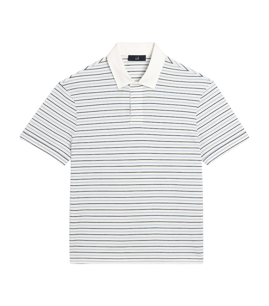 Dunhill Mens Cotton Stripe Polo Shirt Image 1