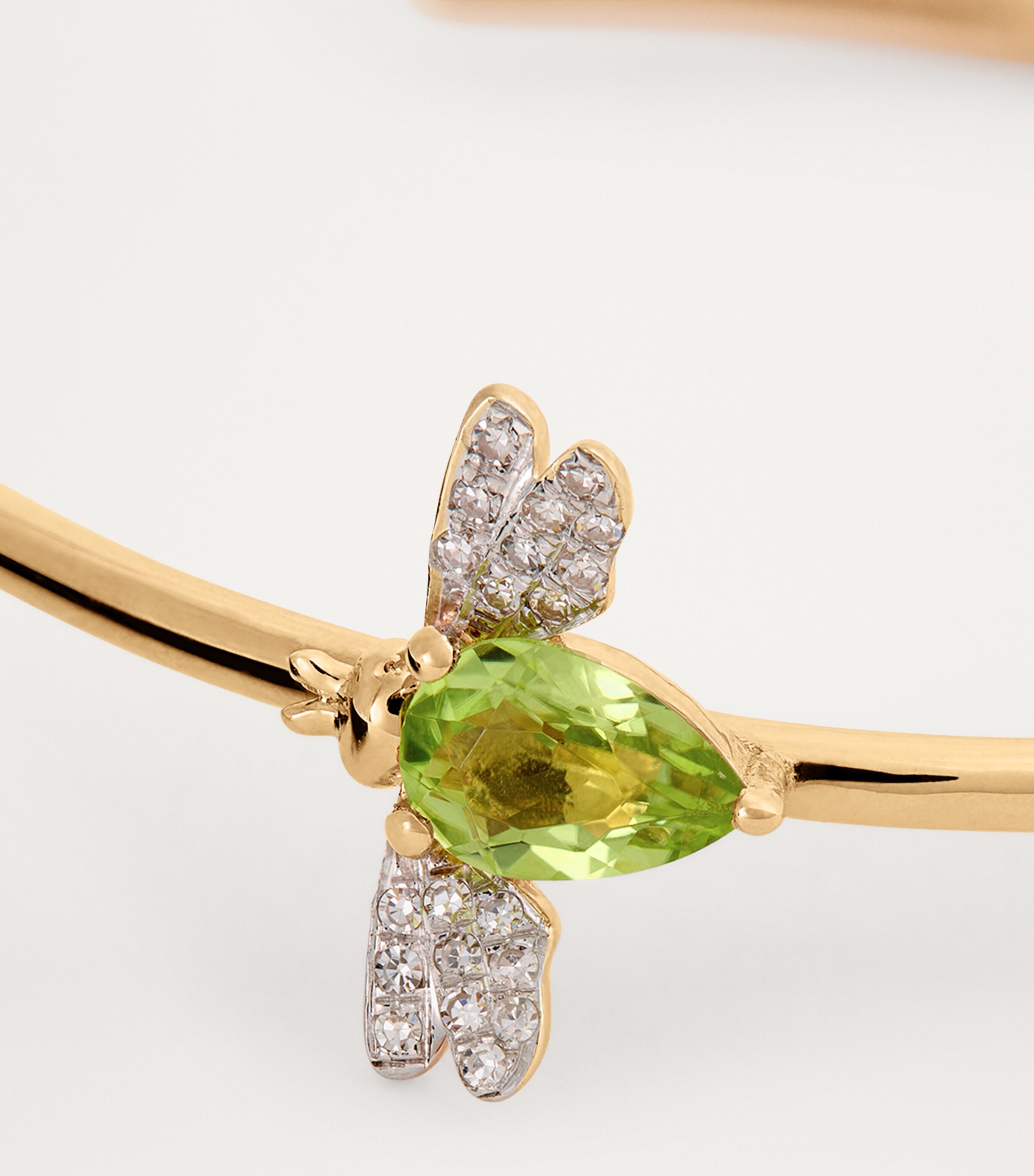 Mixed Gold, Diamond and Peridot Queen Bee Single Earring MIXED GOLD Image 6