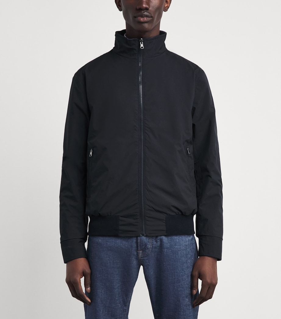 N.Peal Mens Silk-Wool Reversible Jacket Mid Blue Navy Image 6