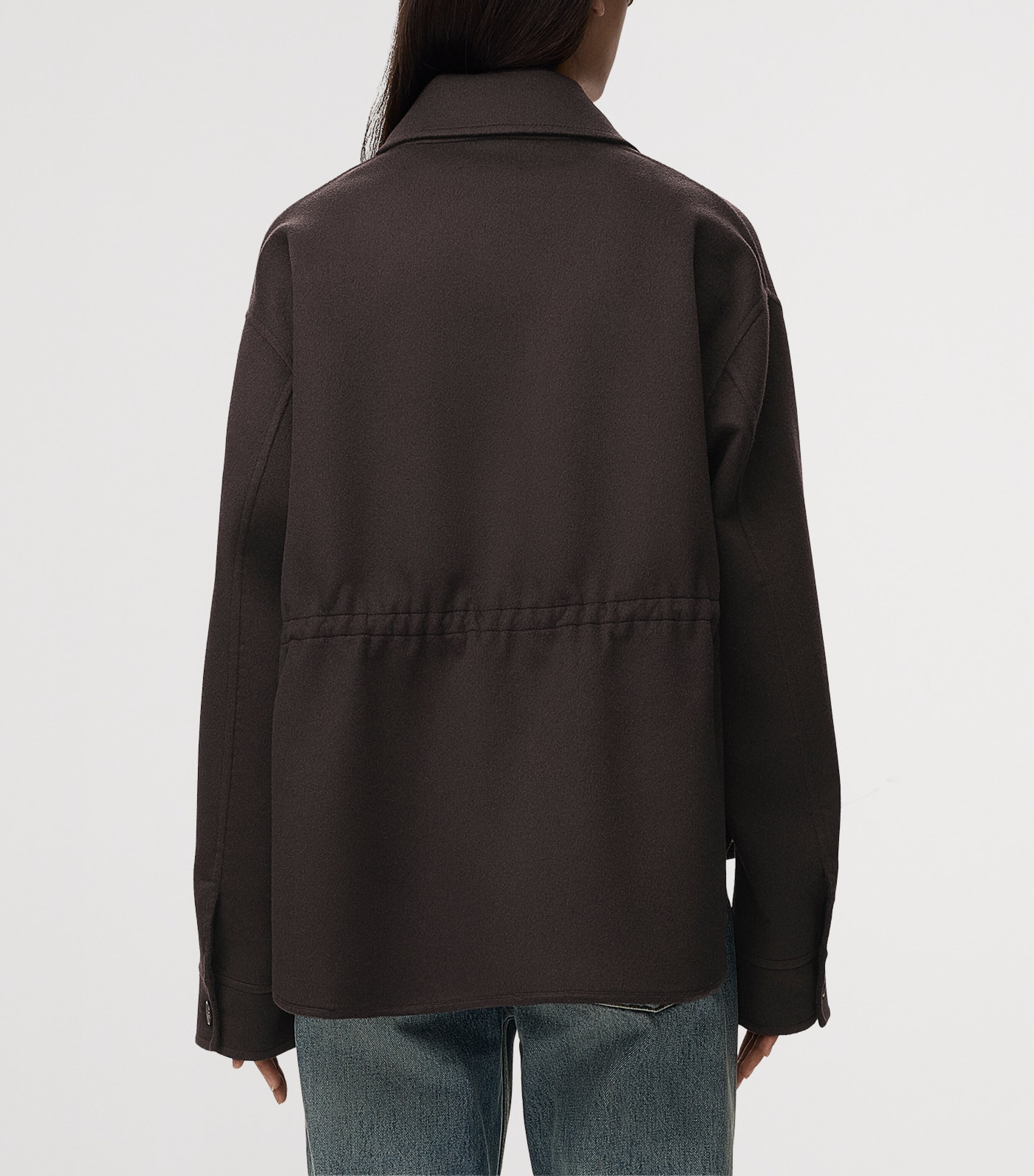LOEWE Womens Wool-Cashmere Workwear Jacket Brown/grey Image 5