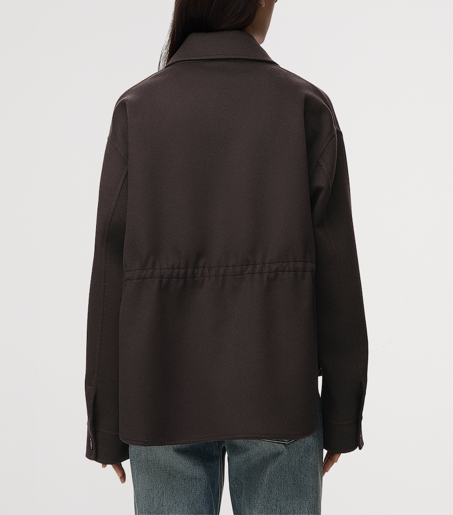 LOEWE Womens Wool-Cashmere Workwear Jacket Brown/grey Image 5