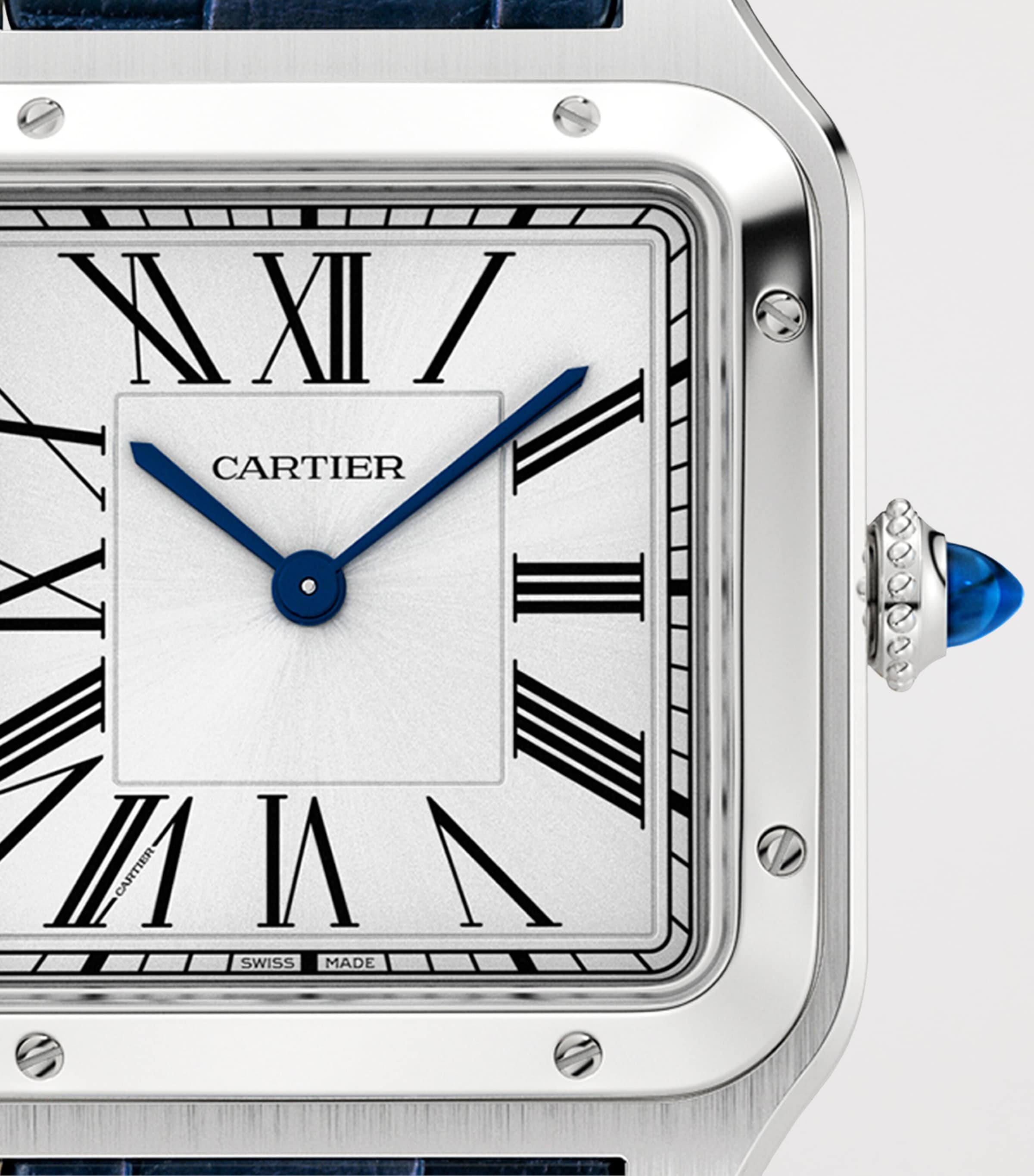 Large Stainless Steel Santos-Dumont Watch 31.4mm STEEL Image 7