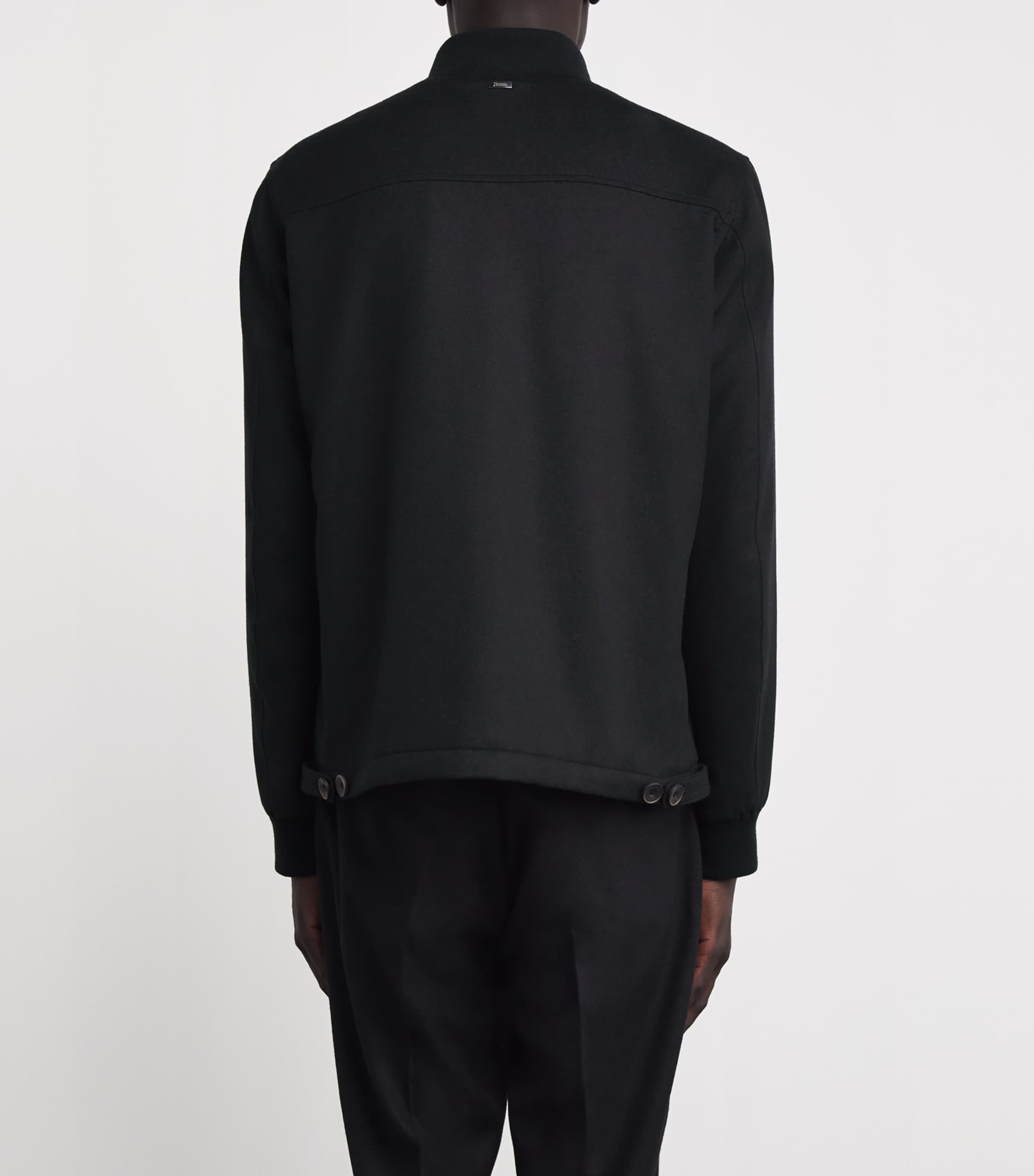 Water-Repellent Silk-Cashmere Hybrid Jacket BLACK Image 4