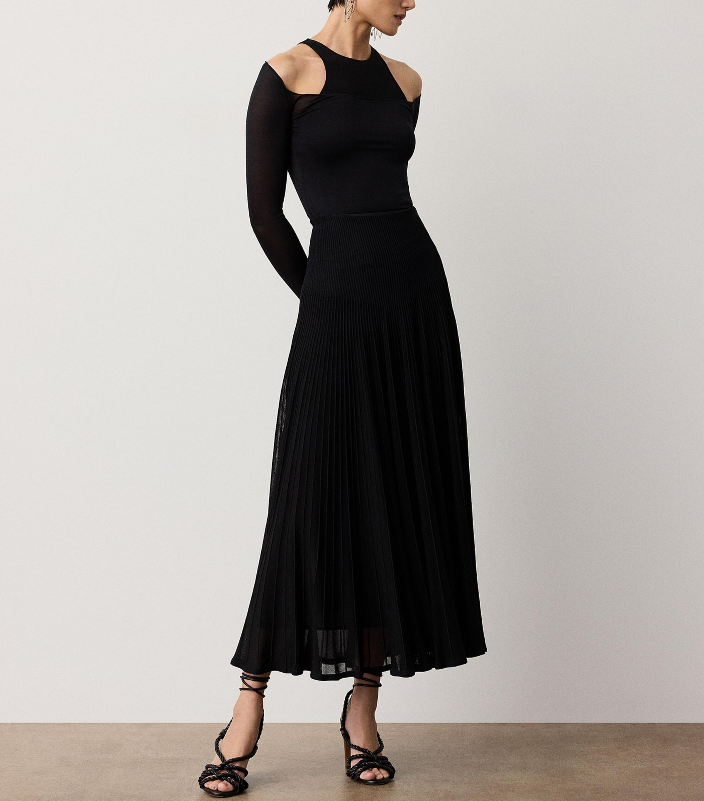 Ralph Lauren Collection Womens Knitted Celia Midi Skirt Black Image 5