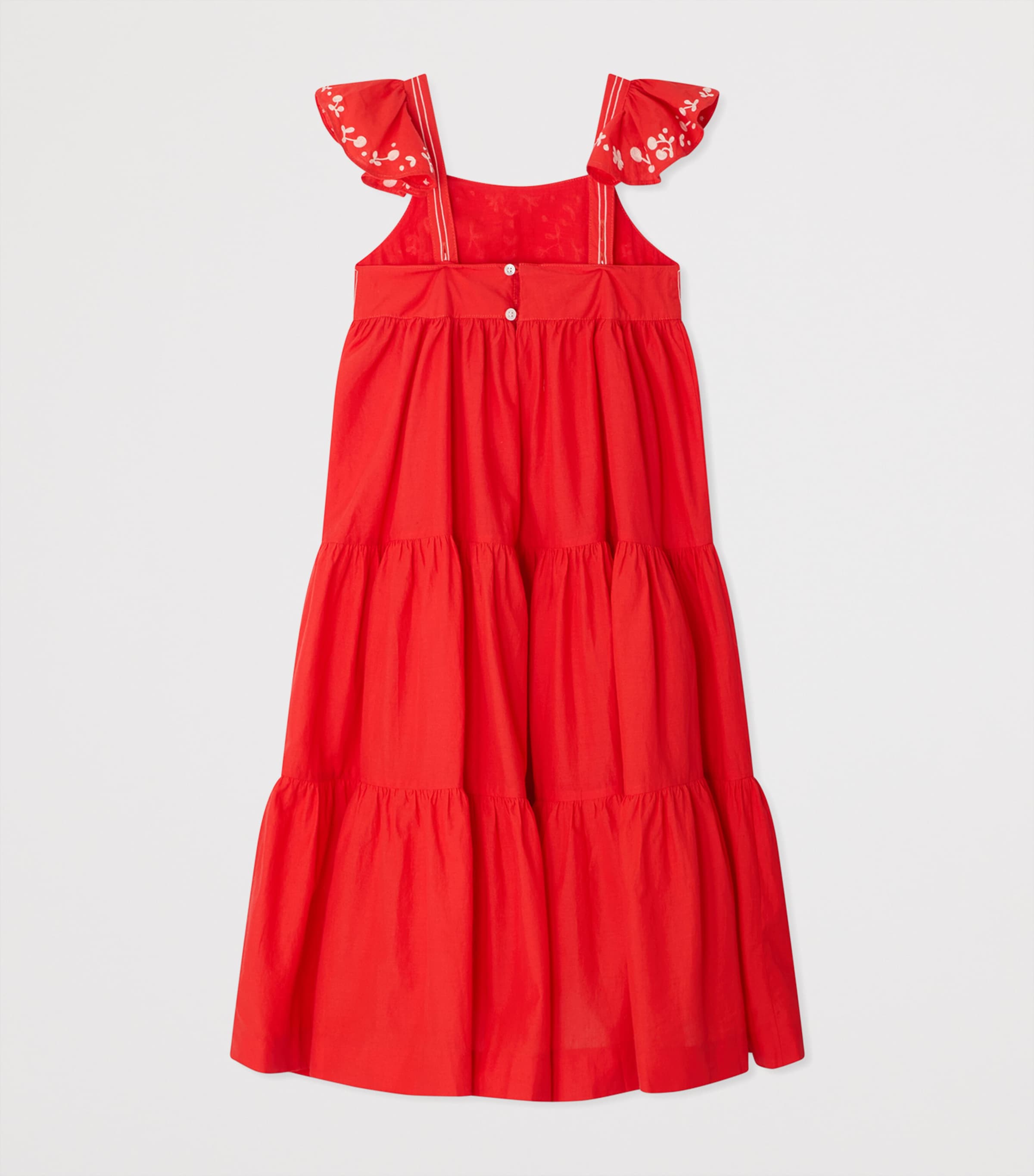 Bonpoint Cotton Tiered Cora Dress (10-14 Years) Coquelicot Image 2
