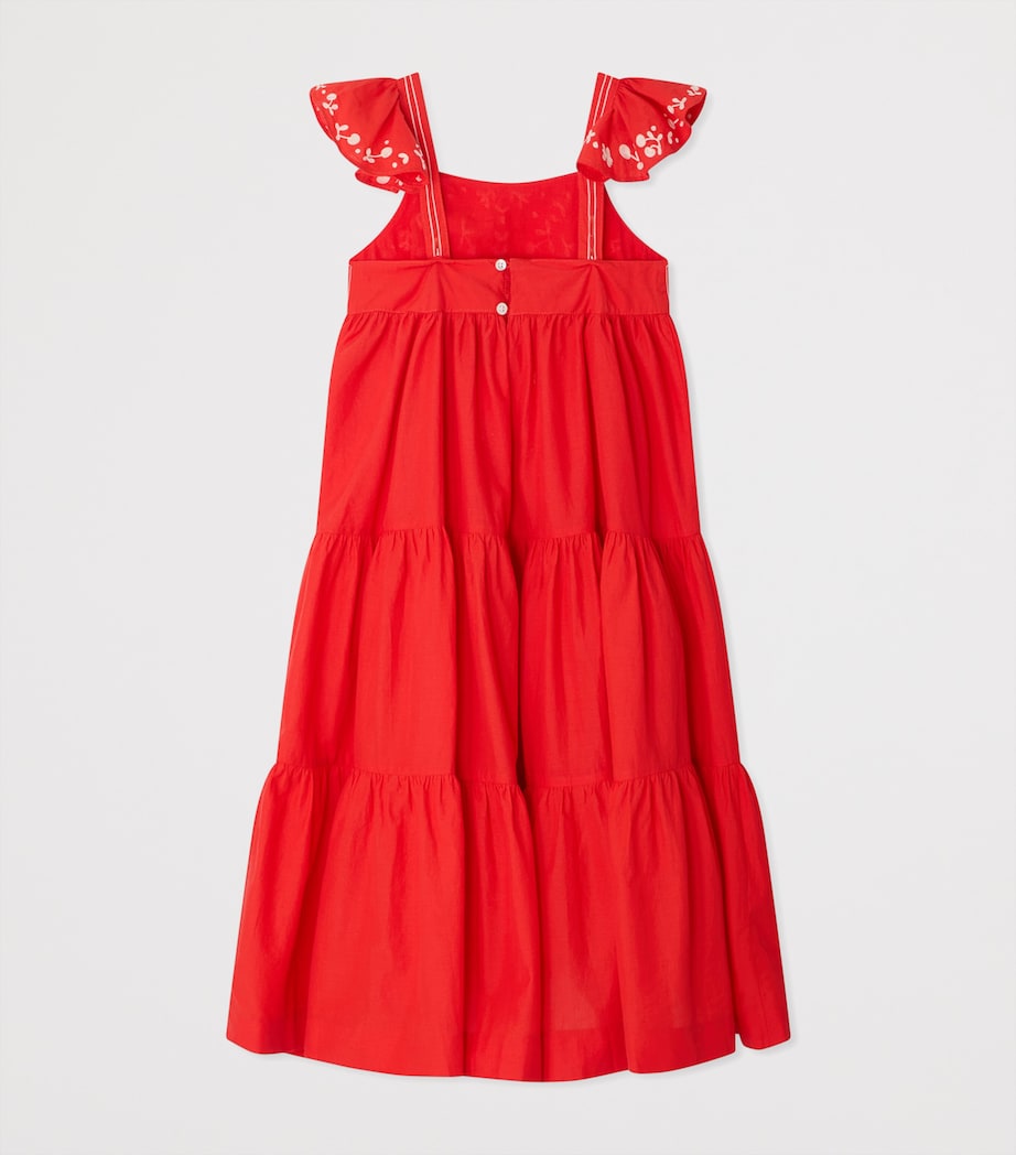 Bonpoint Cotton Tiered Cora Dress (10-14 Years) Coquelicot Image 2