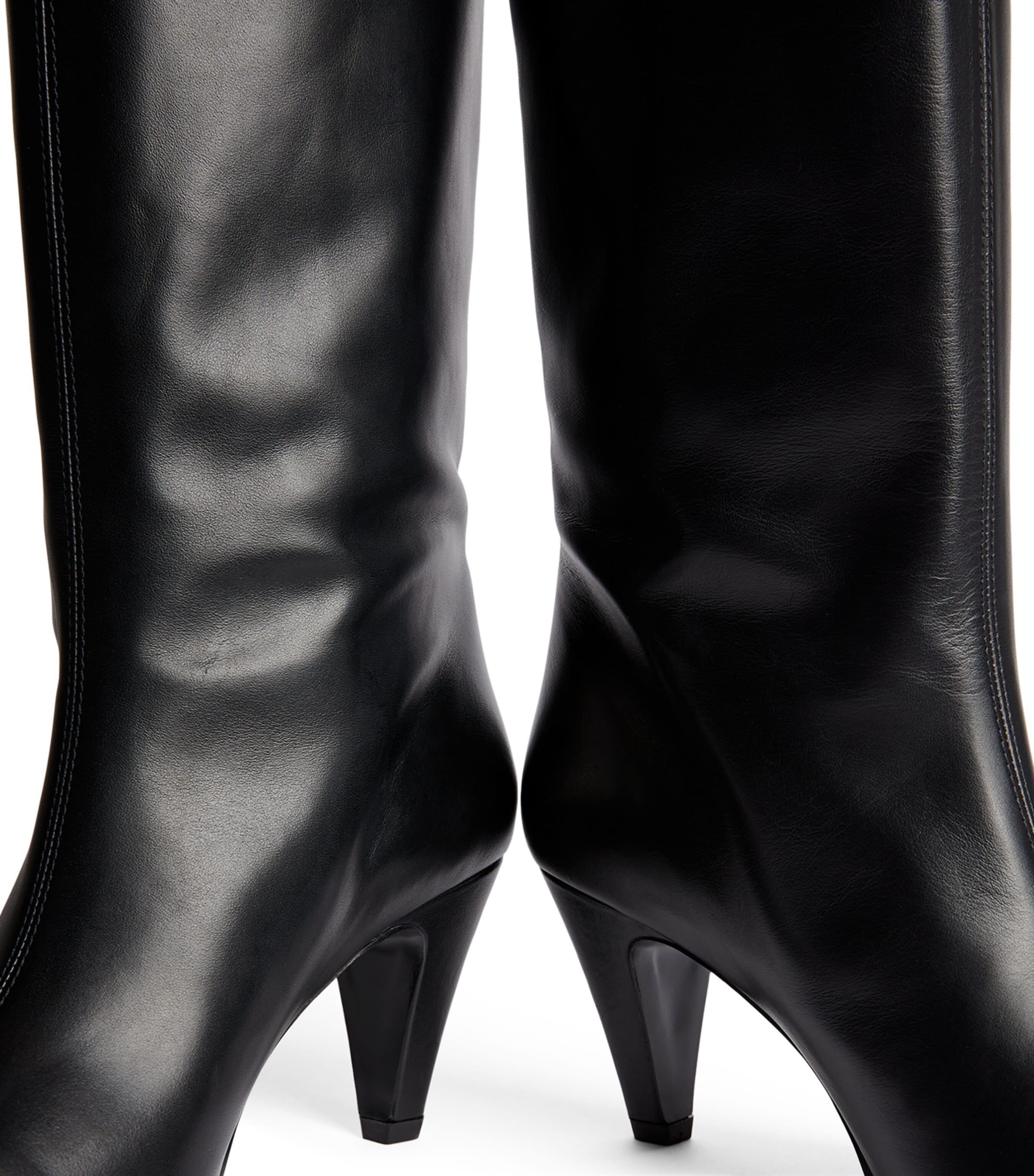 Leather Heeled Boots 75 BLACK Image 6