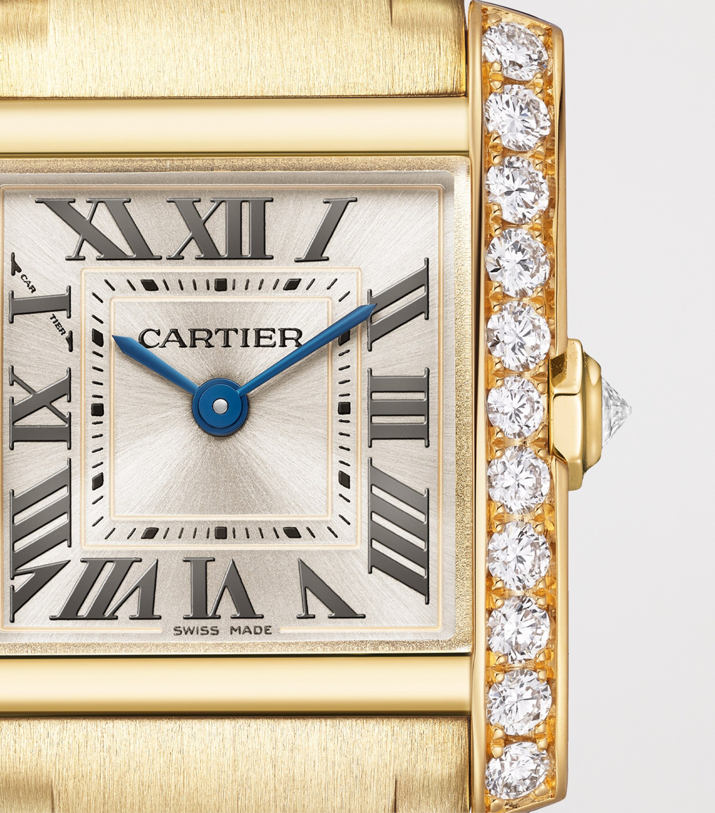 Cartier Small Yellow Gold and Diamond Tank Française Watch 21.2mm Golden Image 7