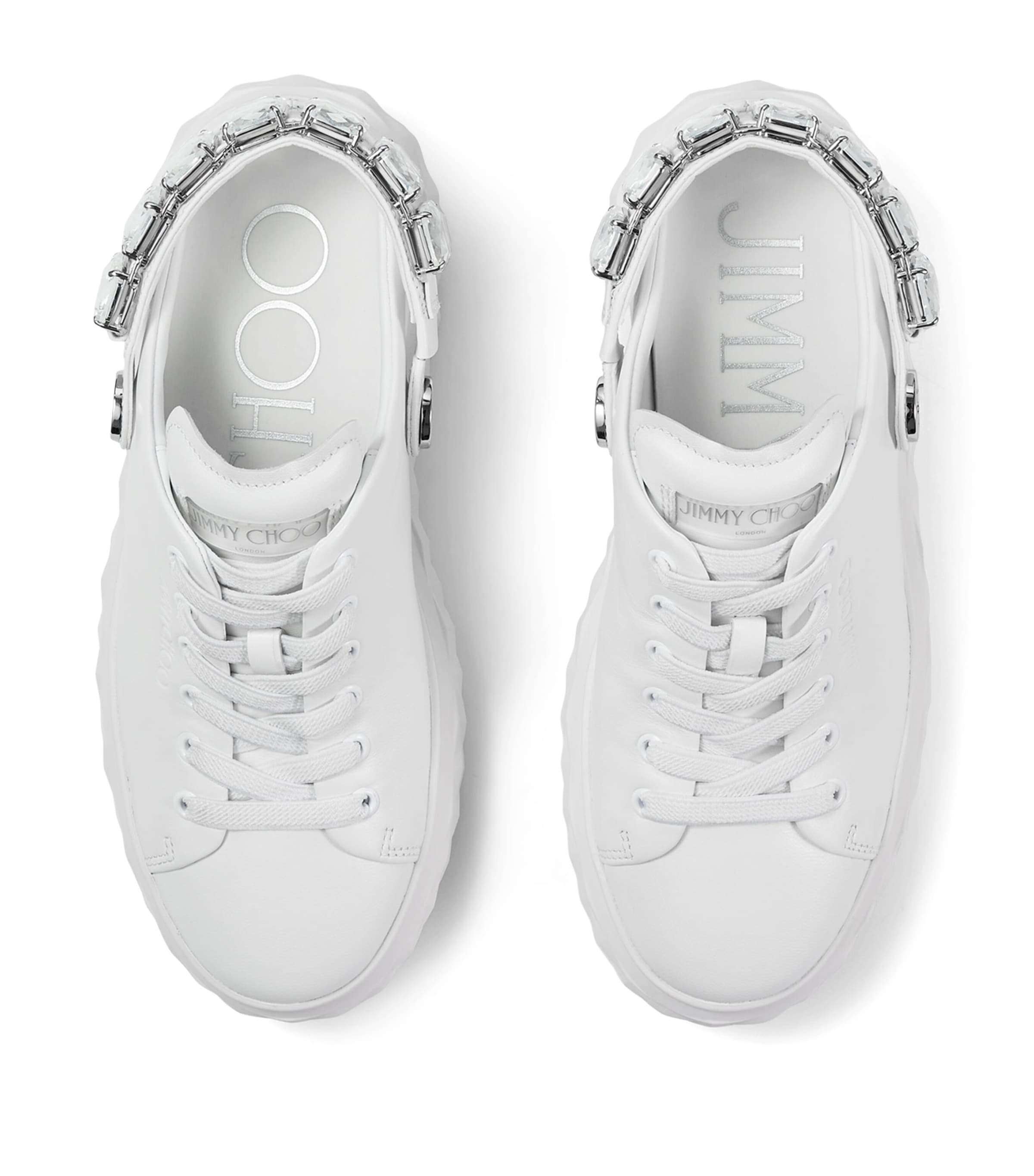 スニーカー Jimmy Choo 'Diamond Sling' sneakers Diamond Sling | White Nappa Leather Slipper Trainers with
