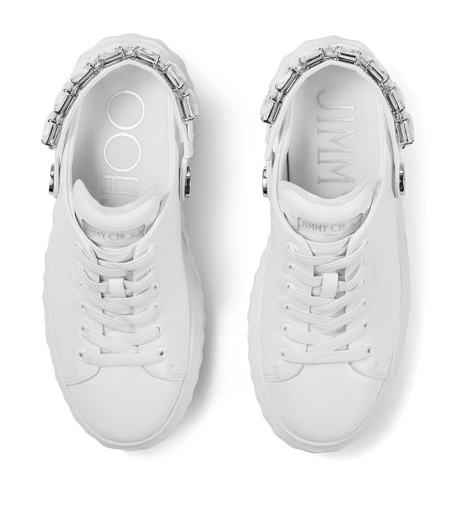 Leather Diamond Sling Sneakers V WHITE/CRYSTAL Image 3