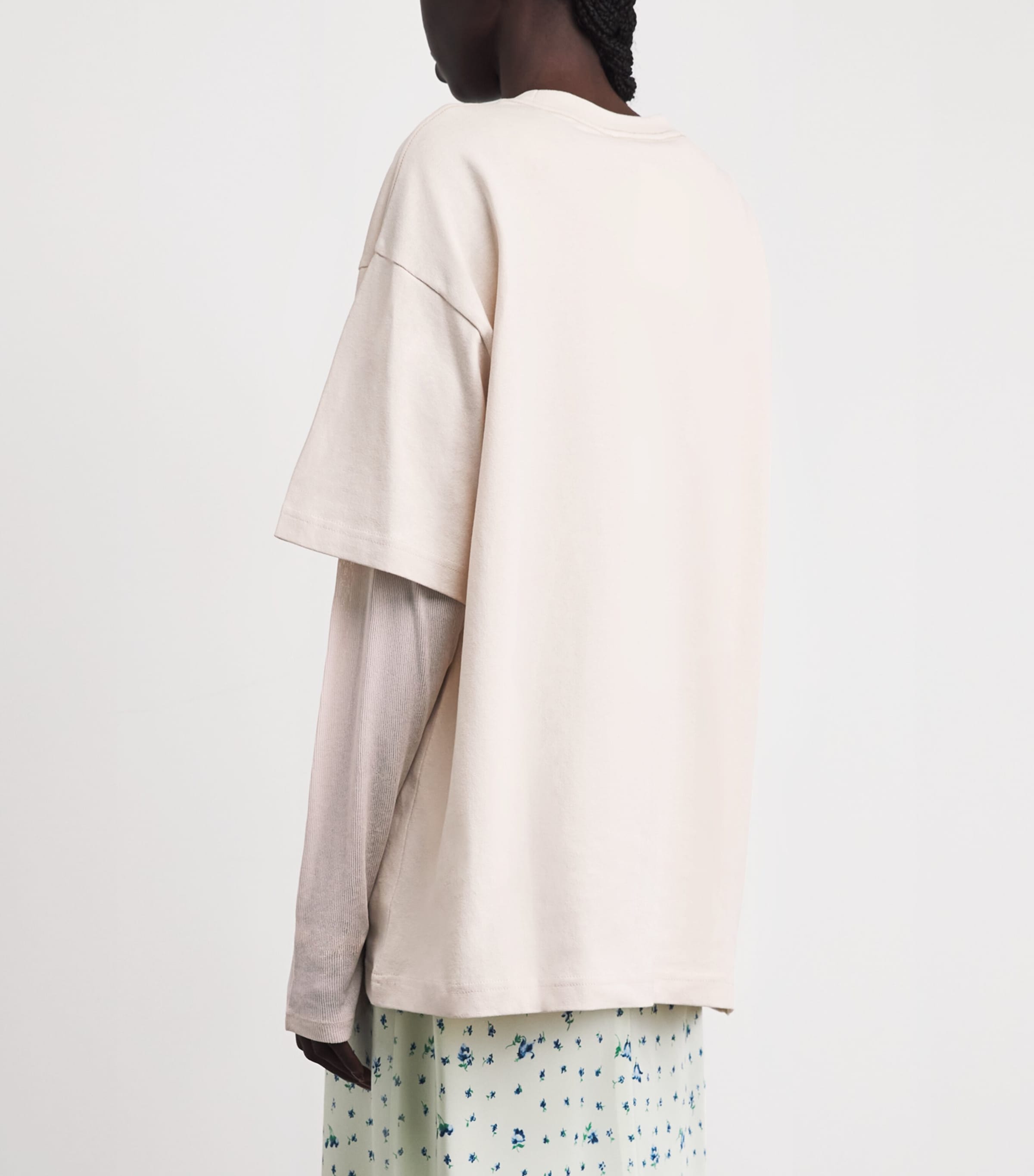 Acne Studios Womens Layered Graphic T-Shirt Warm Beige Image 5