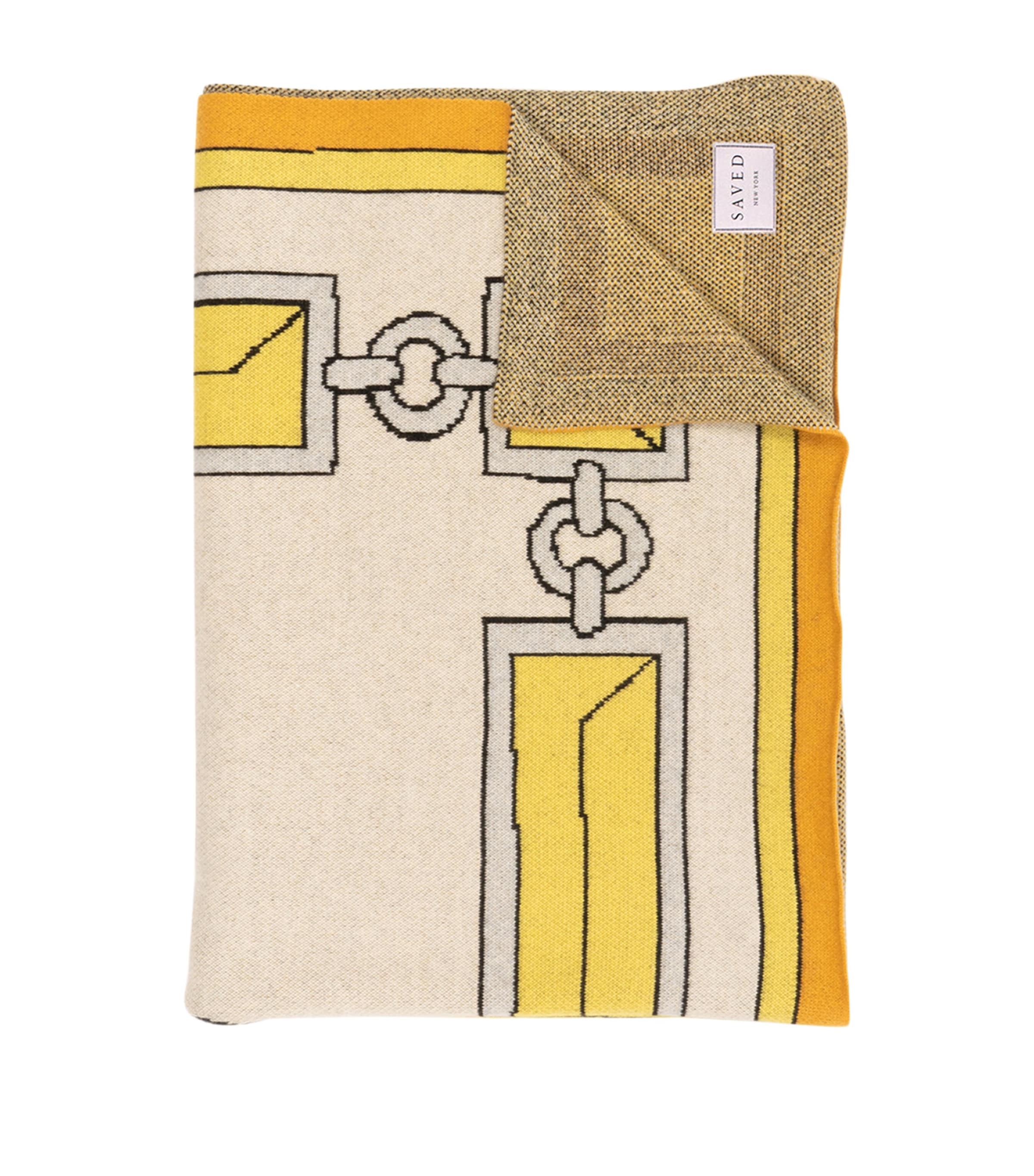 SAVED NY x Damien Nicolas Roux Cashmere Sunburst Throw (130cm x 180cm) Yellow Image 2