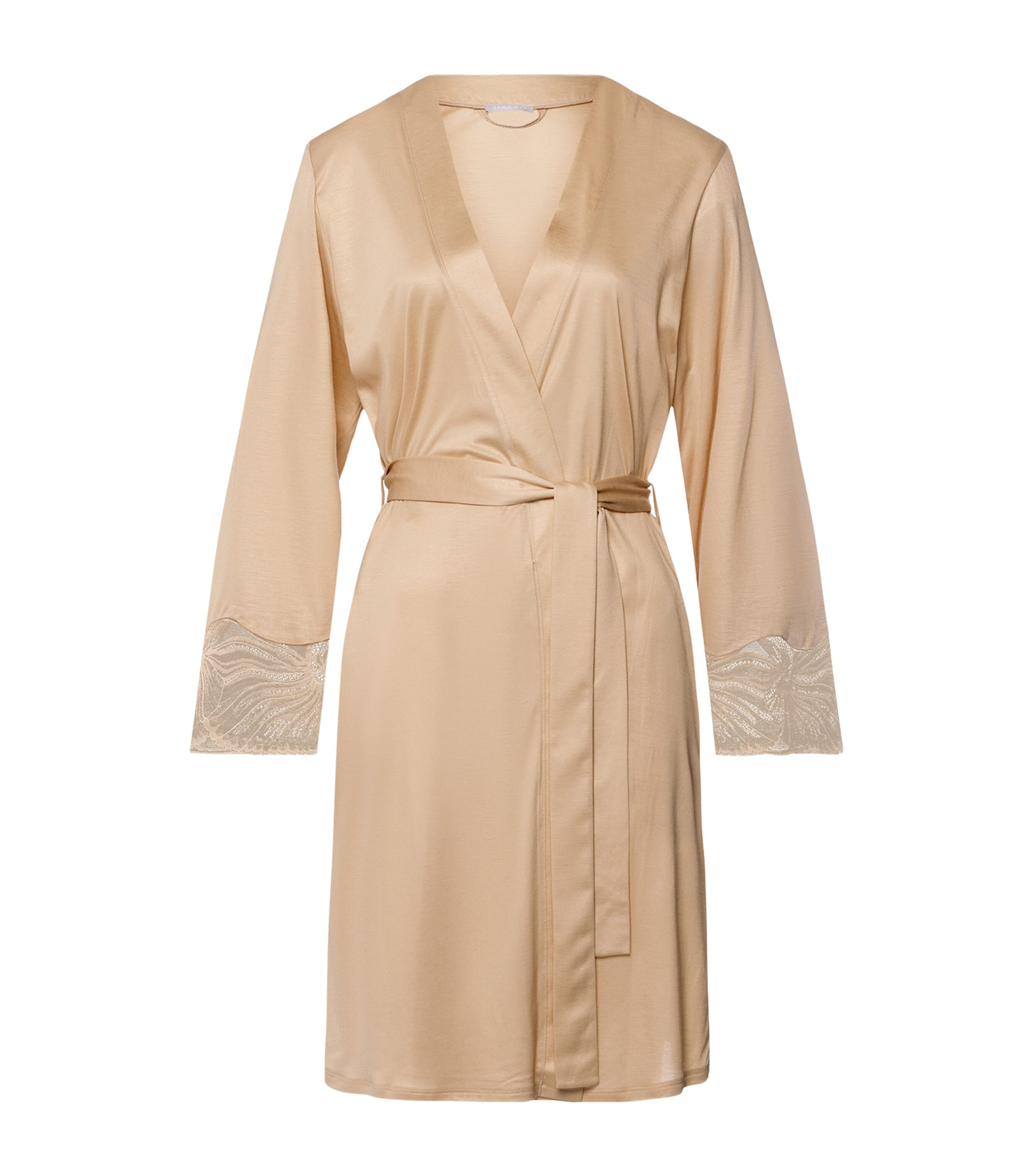 Hanro Lace -trim Lilith Robe In Brown