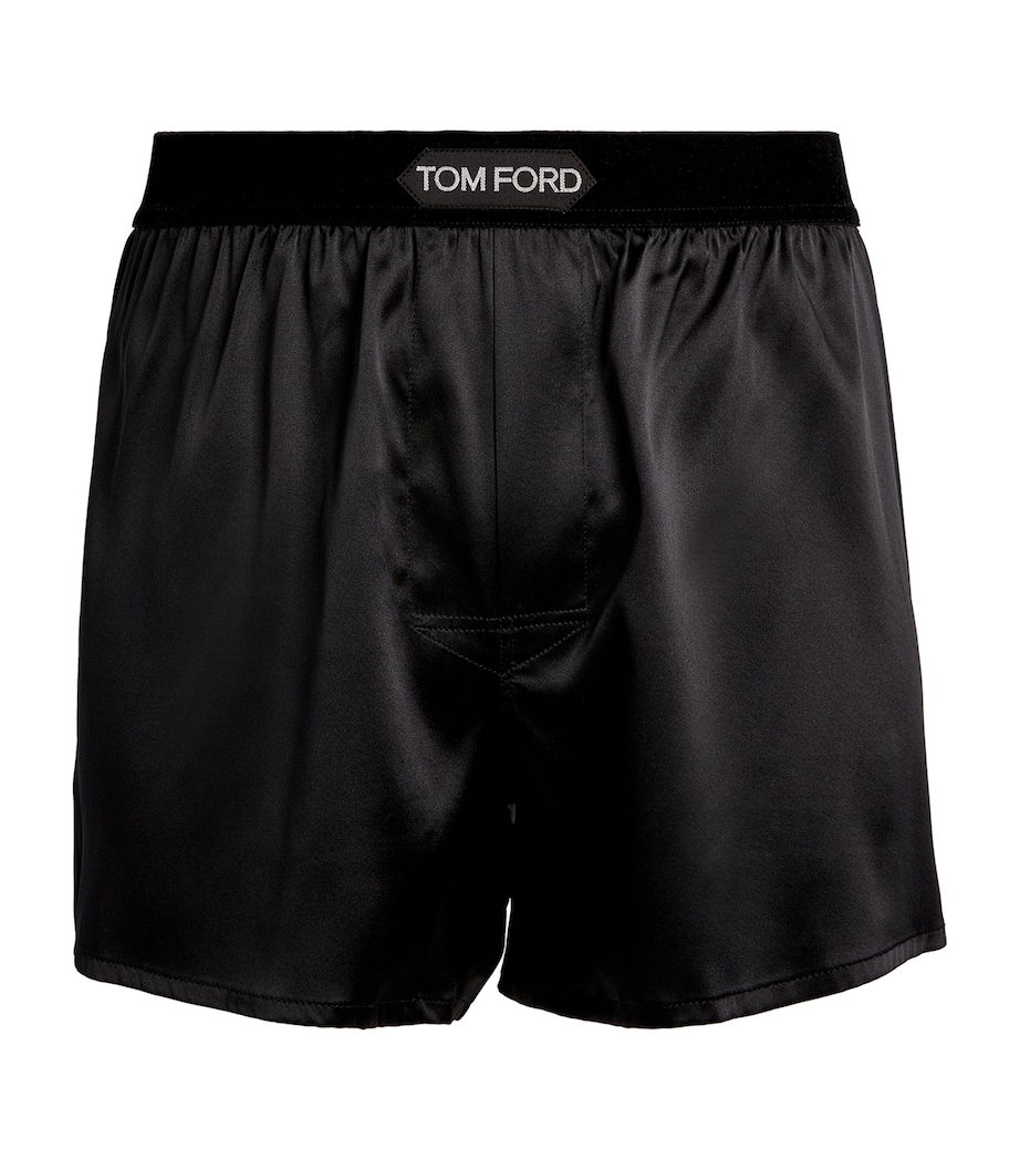 Stretch-Silk Boxer Shorts 002 BLACK Image 1