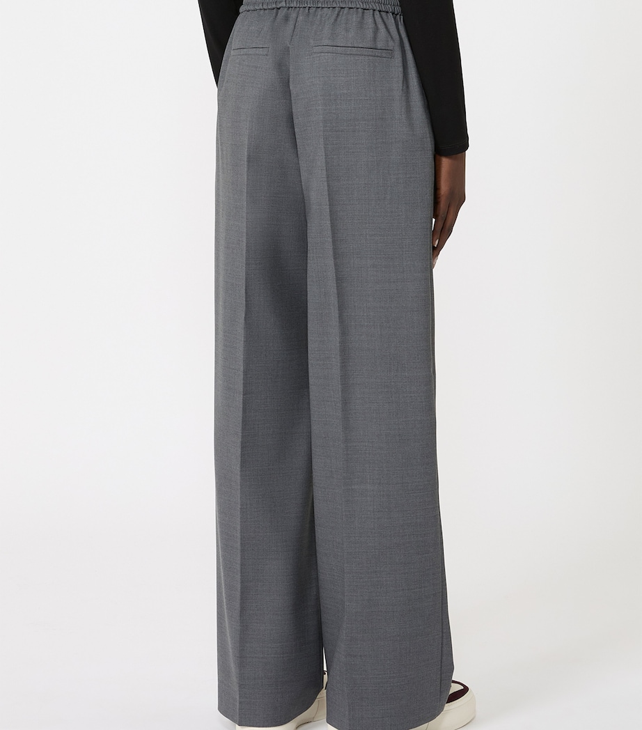 Weekend Max Mara Womens Virgin Wool-Blend Trousers Dark Grey Image 4