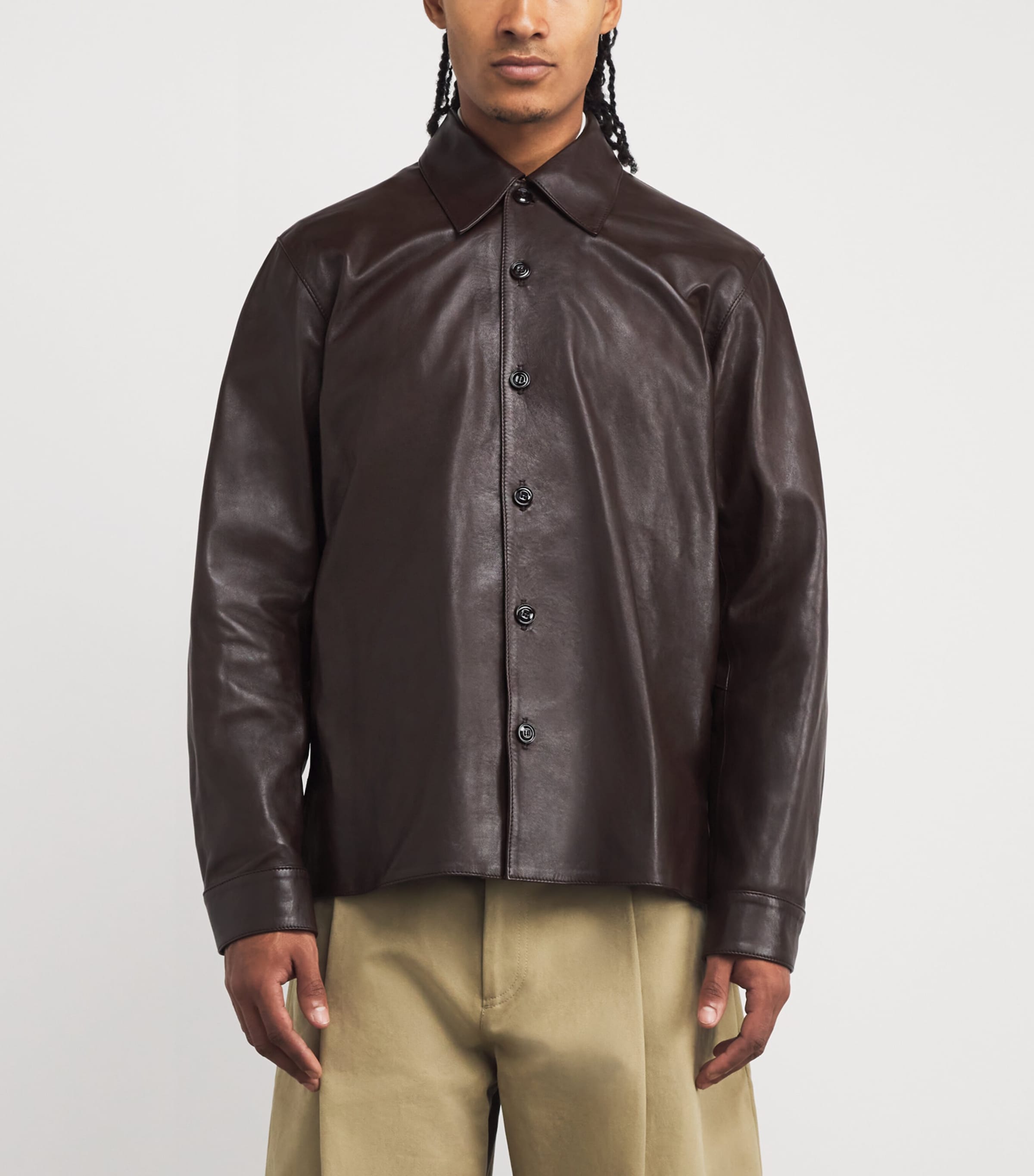 Calfskin Welding Shirt UMBER BROWN Image 3