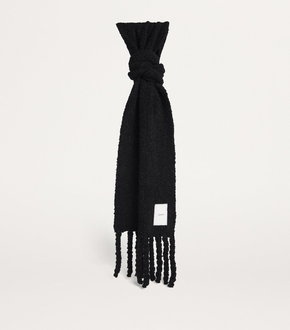 Bouclé Knit Scarf BLACK Image 3