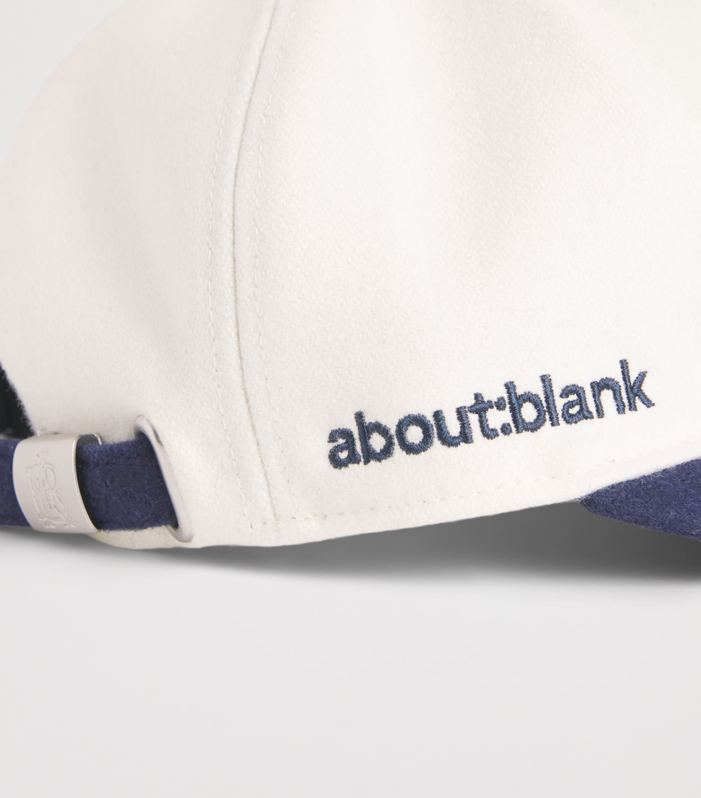 about:blank Wool-Blend Contrast Monogram Cap Ecru/navy Image 5