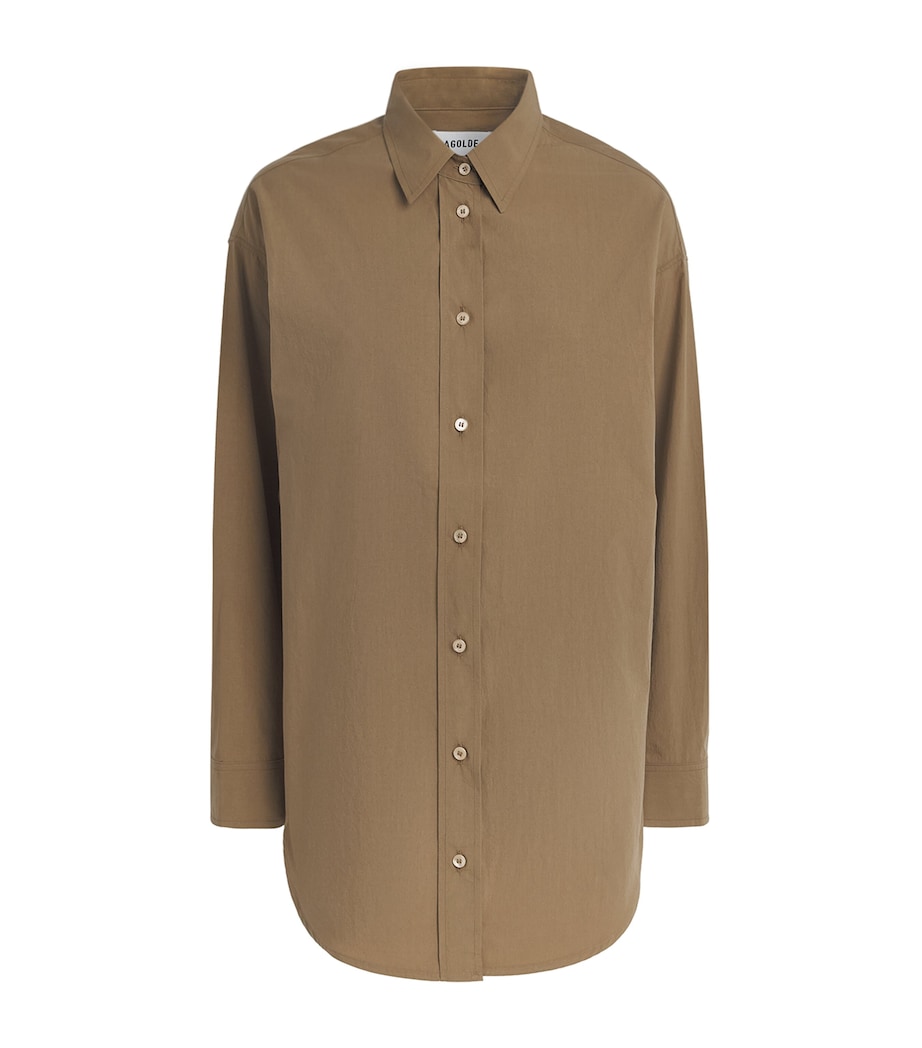 AGOLDE Womens Cotton Sona Shirt Hamoa Md Khaki Image 1